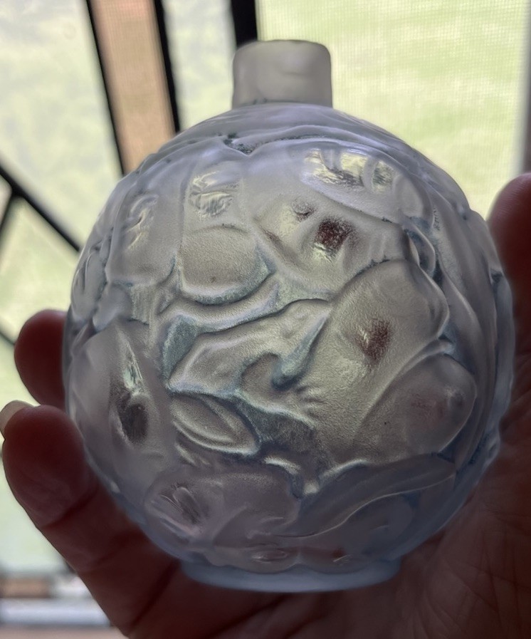 R. LALIQUE JAYTHO PERFUME BOTTLE Water, Lilies, And Frogs