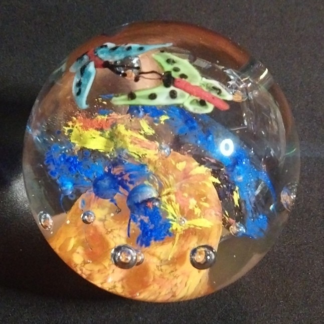 Fifth Avenue Crystal LTD Glass Butterfly Art Paperweight Bright and Whimsical