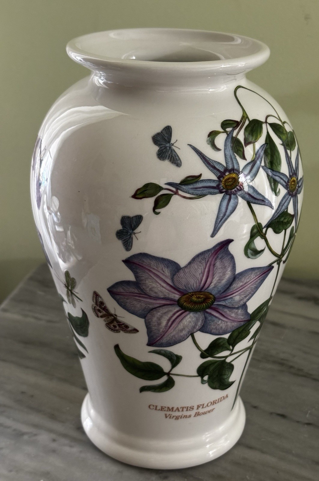 Portmeirion Botanic Garden 8 3/8″ Clematis Florida Flower Vase