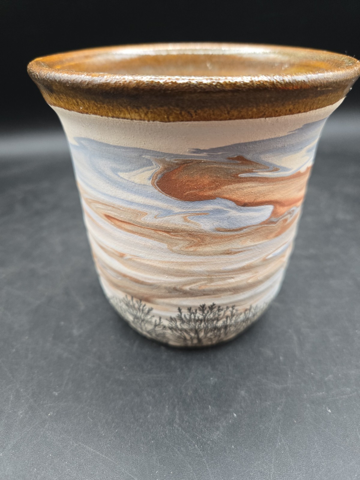 Sevierville Pottery Cup Bud Vase Pen Cup Tree Design