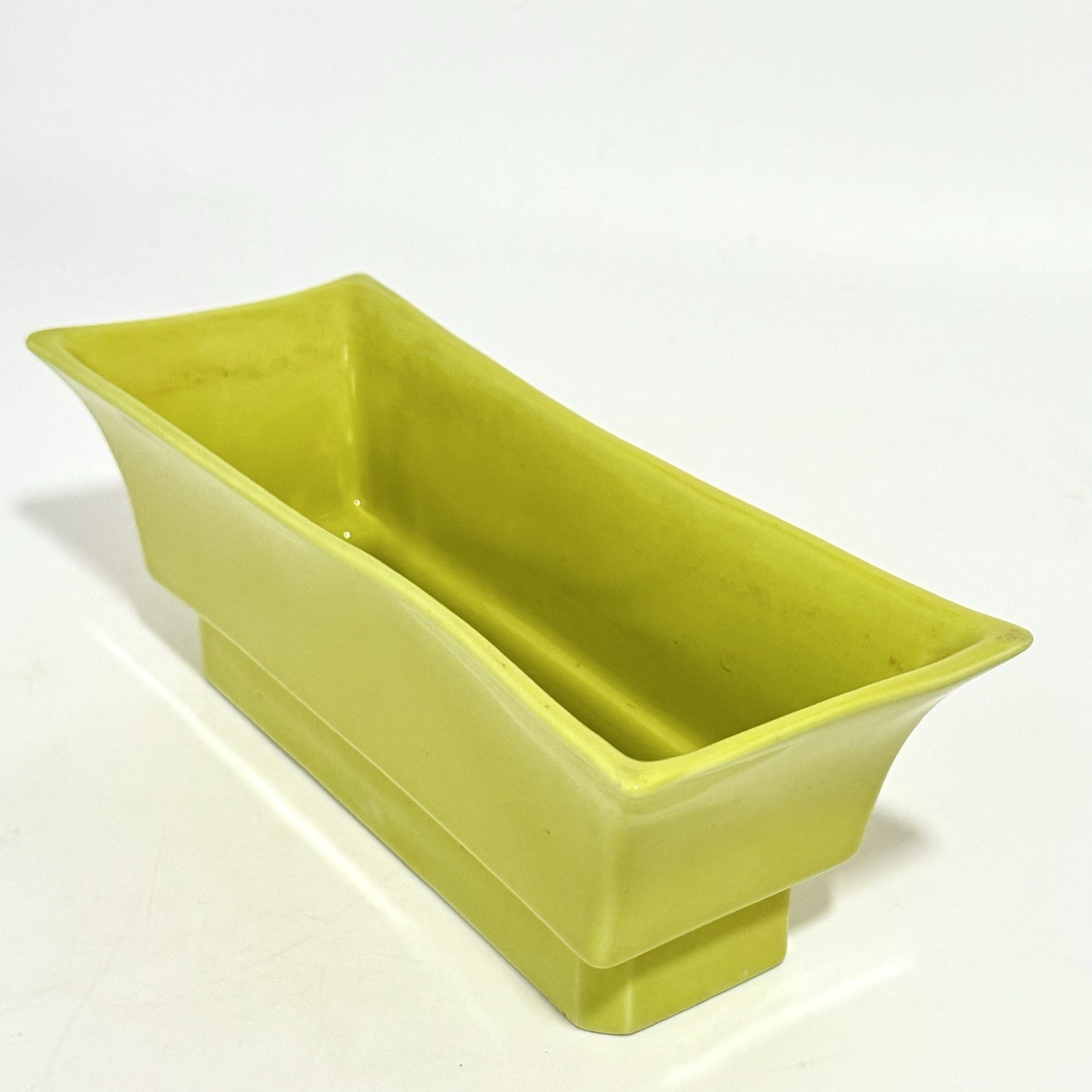 Mid-Century Vintage Jacqueline 411 Chartreuse Green Ceramic Pottery Planter MCM