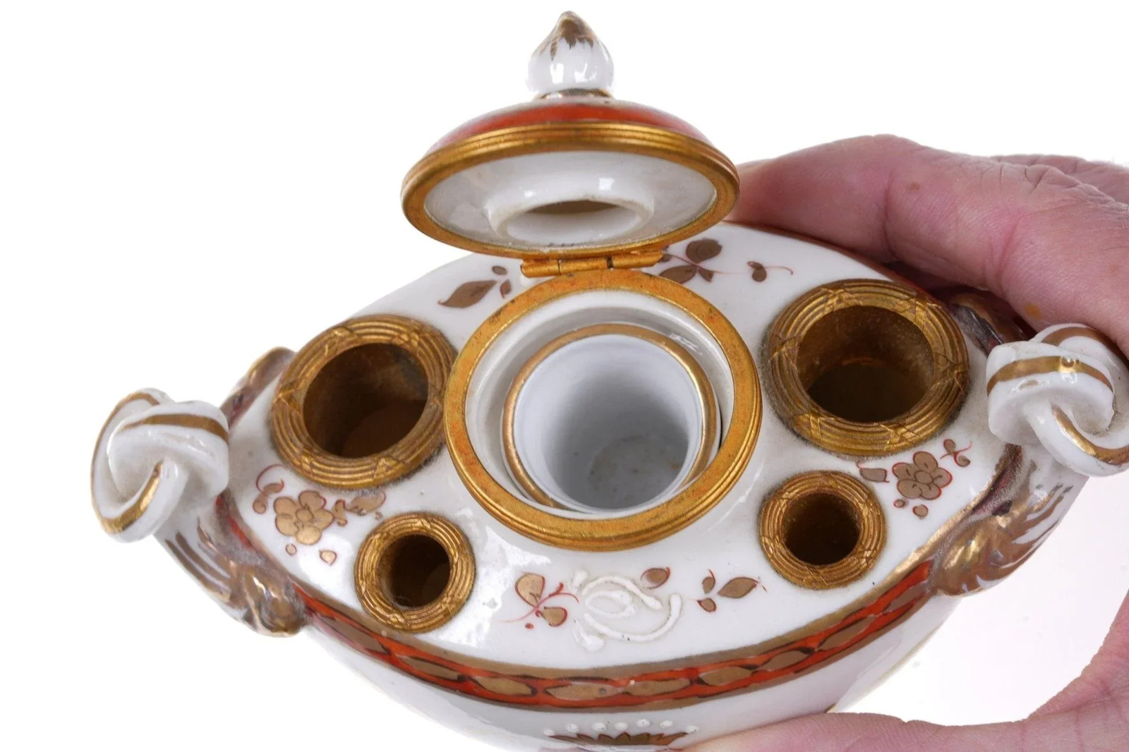 Antique French Armorial Inkwell