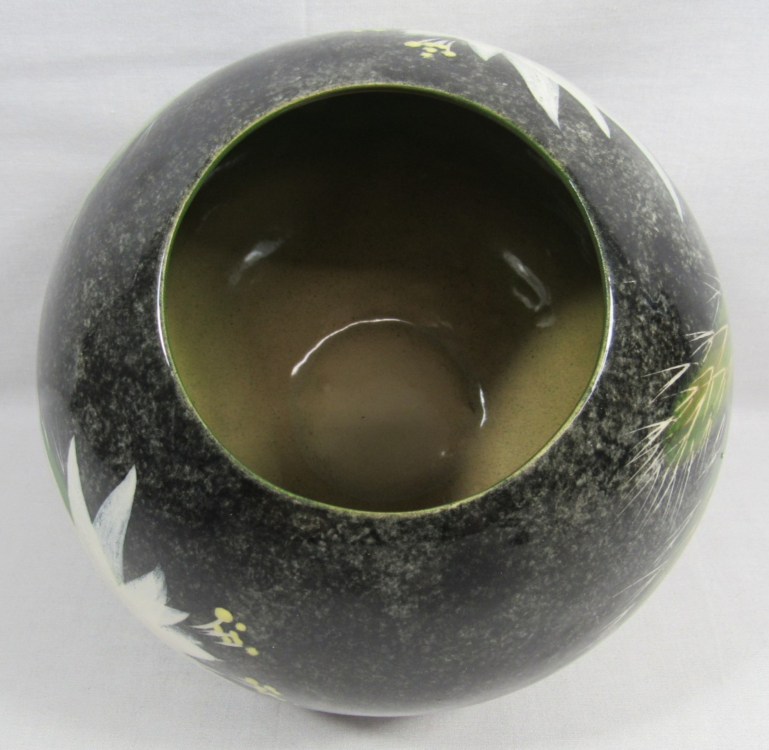 Vintage Artist Signed Hand Painted Vase Desert Flower Cactus Hedi Schoop 6″x7.5″