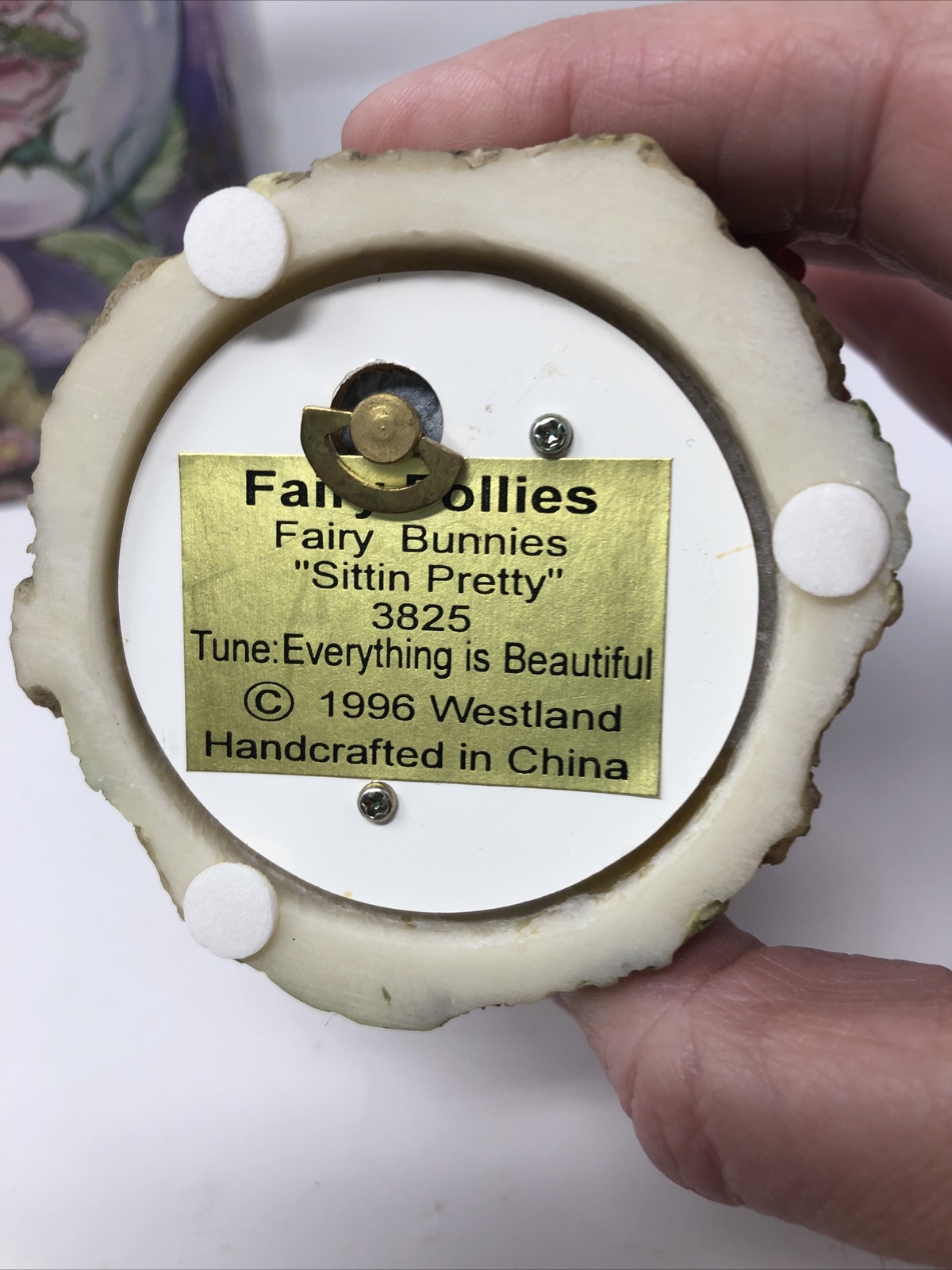 NEW Fairy Follies Fairy Bunnies 3825 Sittin’ Pretty Musical Westland 1996 Bunny