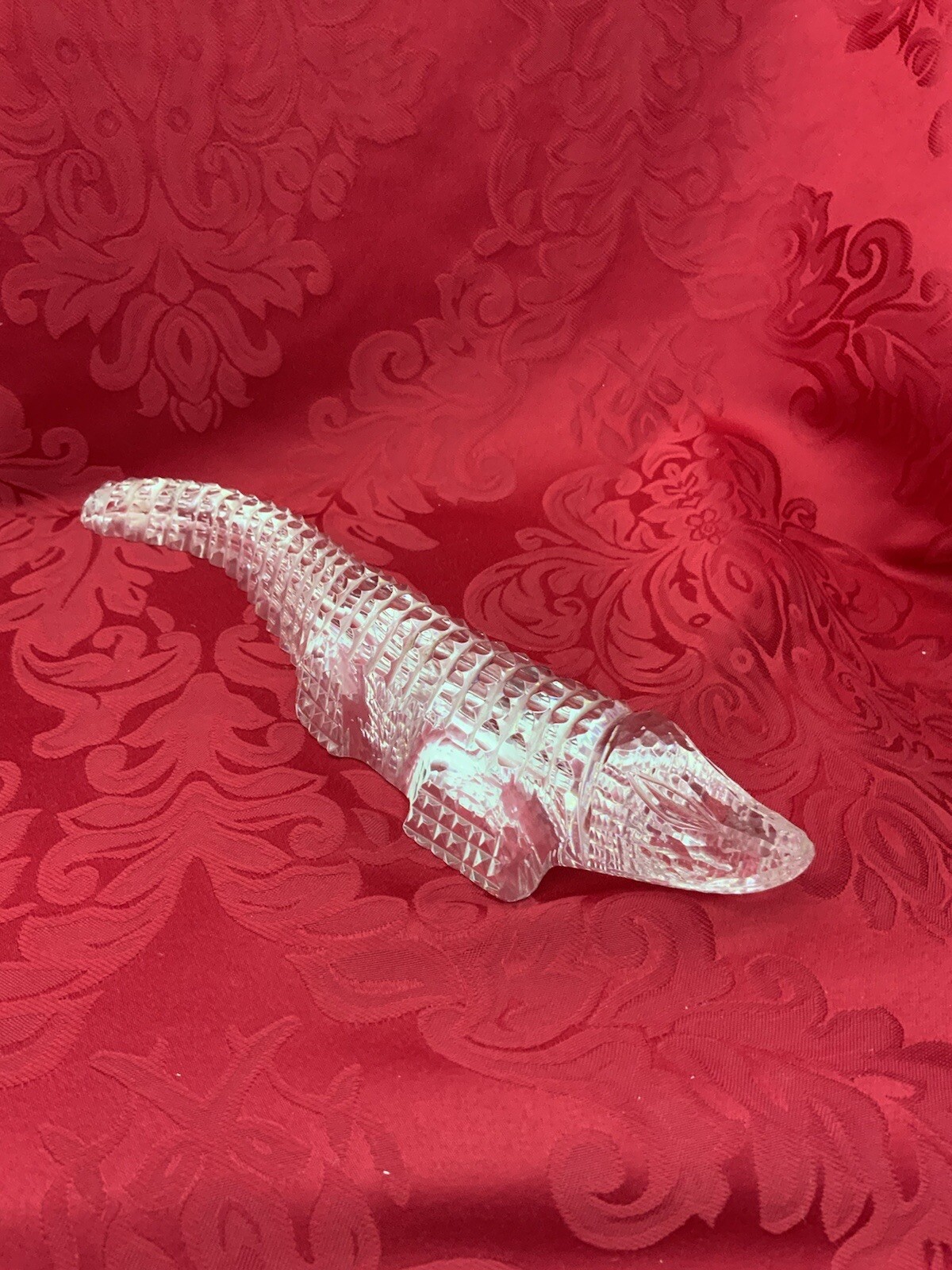 FLAWLESS Art Glass WATERFORD Ireland Crystal 11 1/2” ALLIGATOR CROCODILE Figure