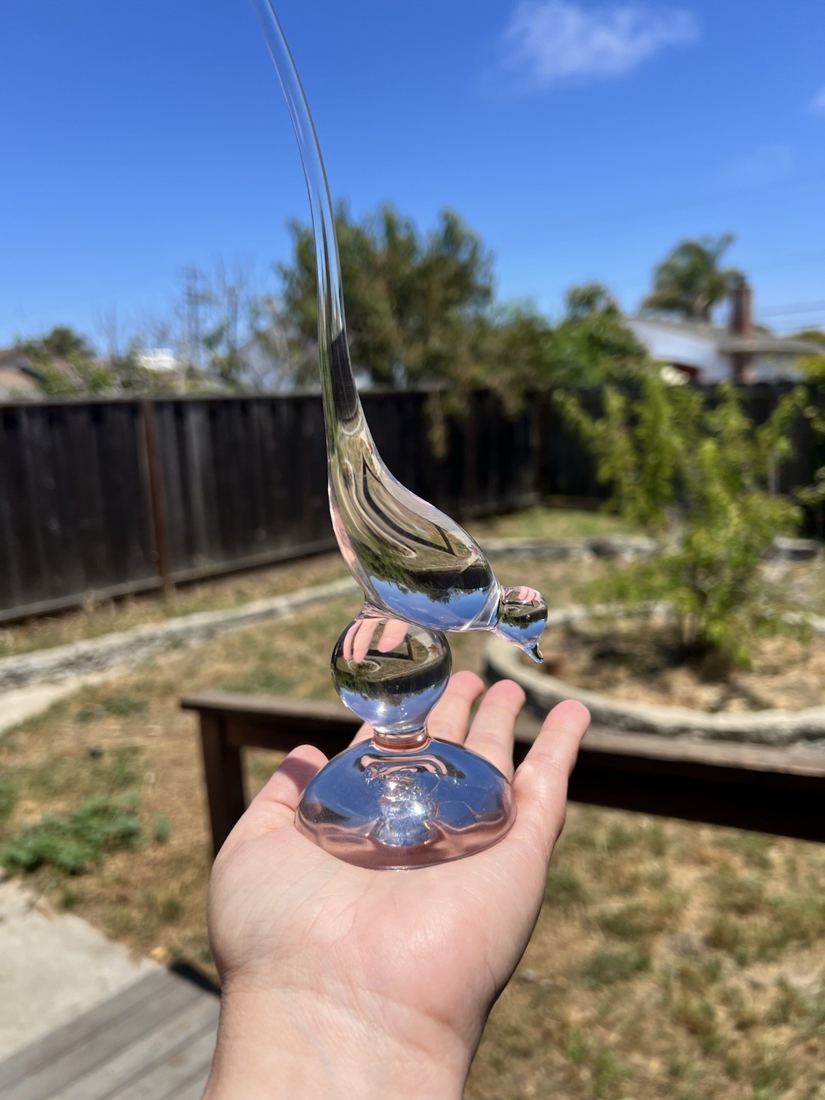 Vtg Viking Glass 1311 Long Tail Bird Lavender Sun Purple Manganese 365nm Glow