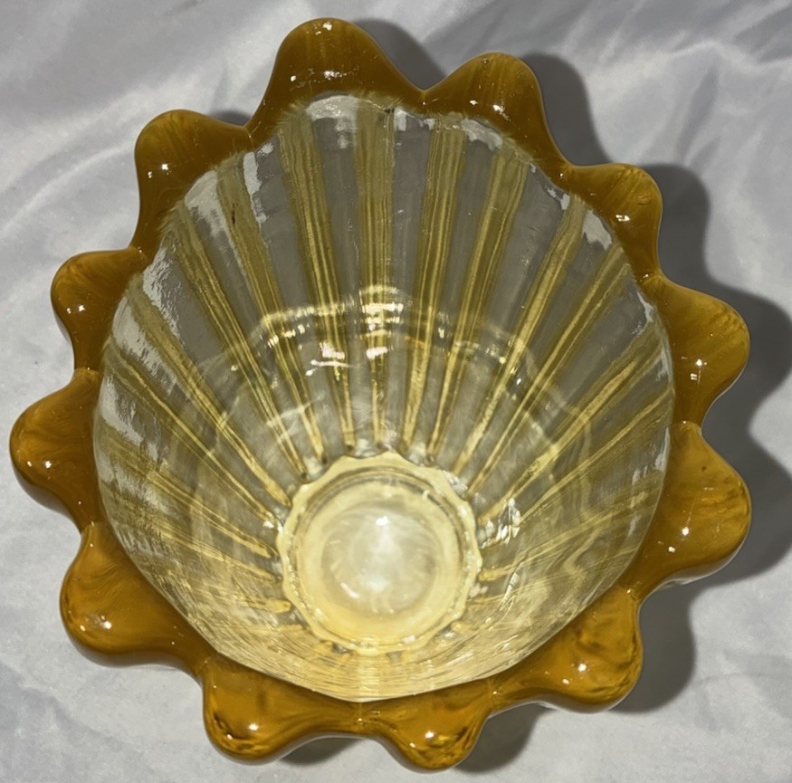 Vintage MCM Glass Fostoria Celestial Amber 7.5”x 4.5”x2 3/4” Vase ~ Pristine!