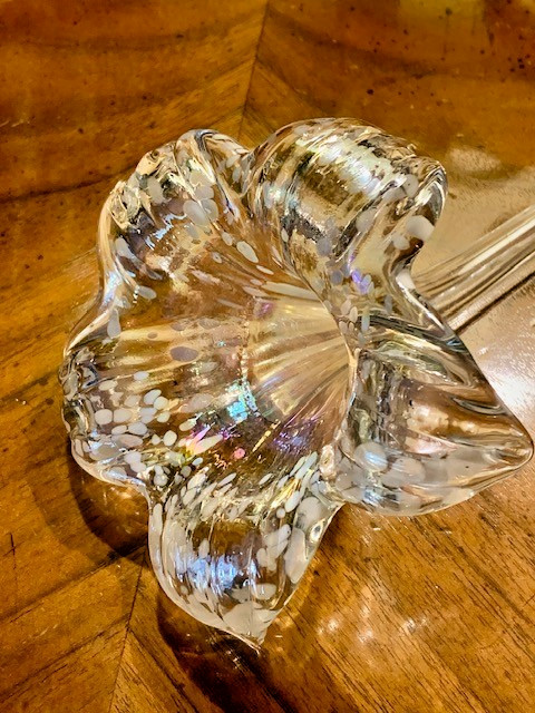 Silvestri Vintage Crystal Italian Flower Bud Vase Hand Blown
