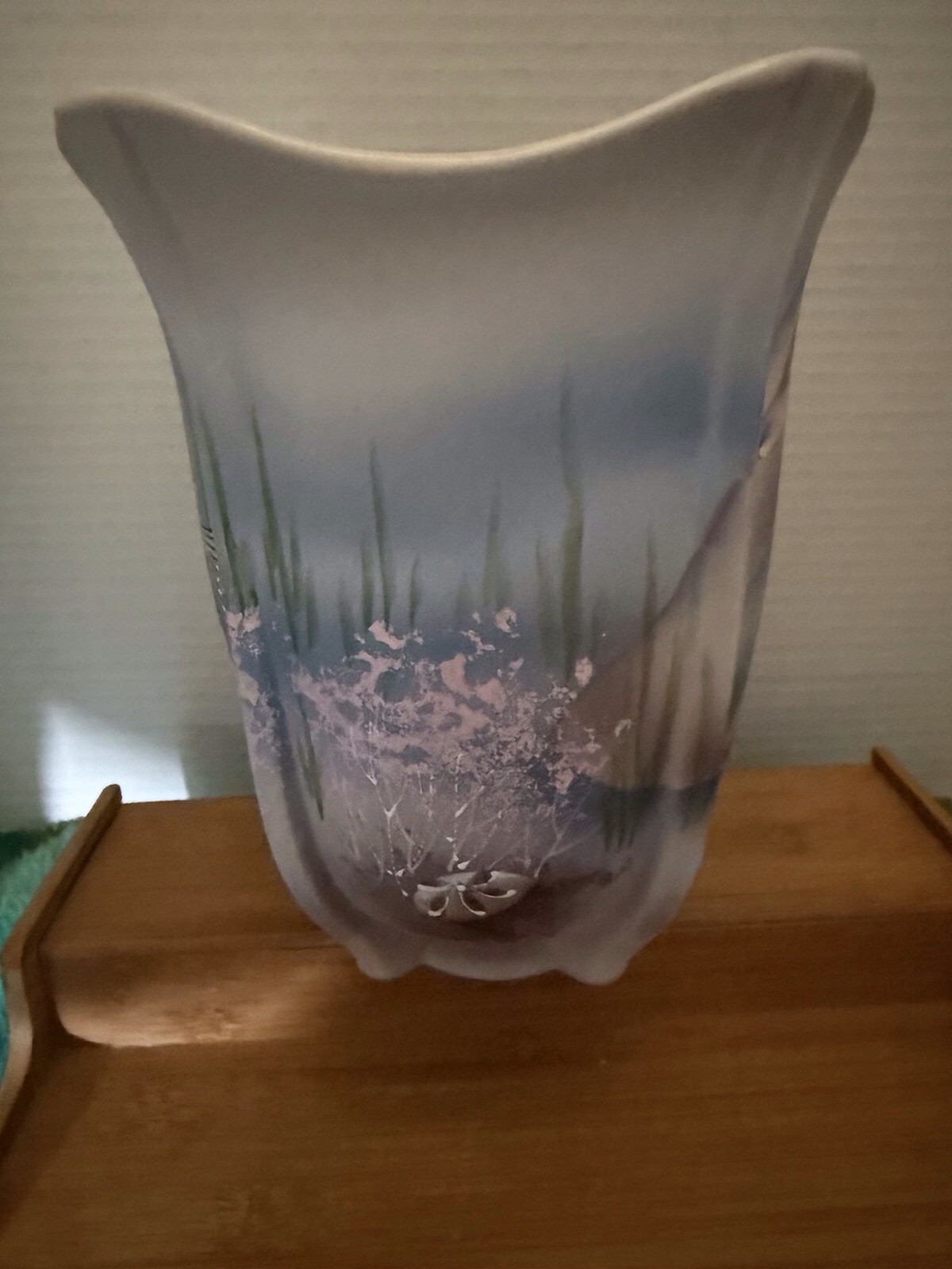 Lt. Edition Fenton Gift Sh Hand Painted Signed Manatee Major Square Vase 2025