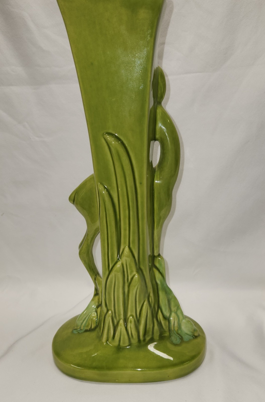 Mid-Century Modern, ROYAL HAEGER, Pair of 14.5″ Chartreuse Gazelle Vases #R706
