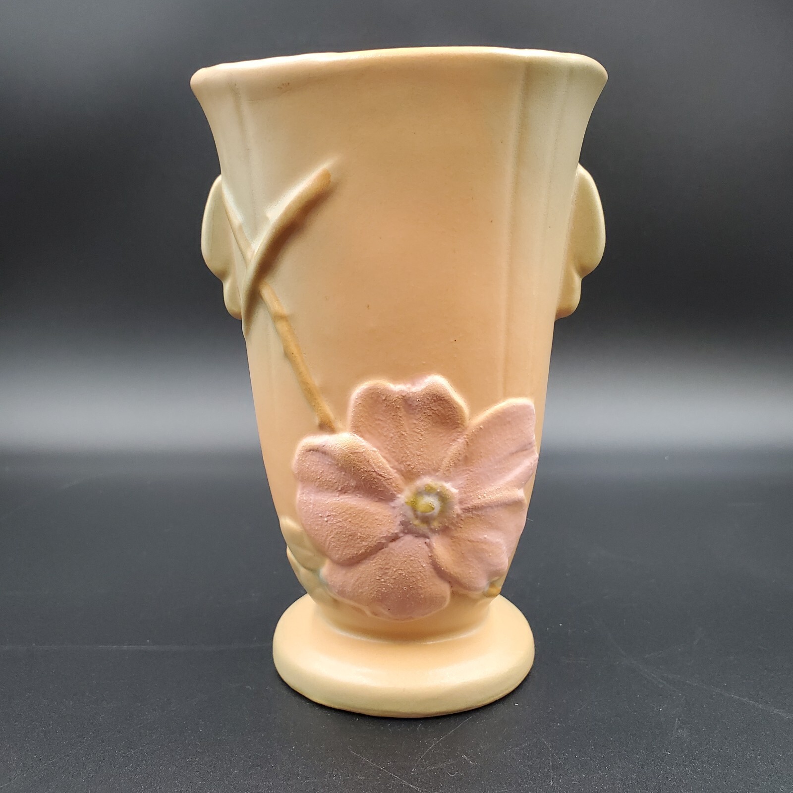 Weller Dogwood Magnolia Flower Vase Peach/Pink /Green 6 1/2″ 30’s Art Nouveau