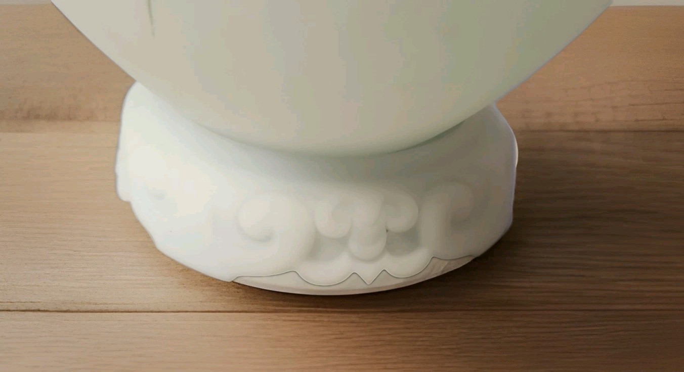 VTG Fenton Aqua Satin Glass Ginger Jar on Pedestal Hand Painted & Signed Florals