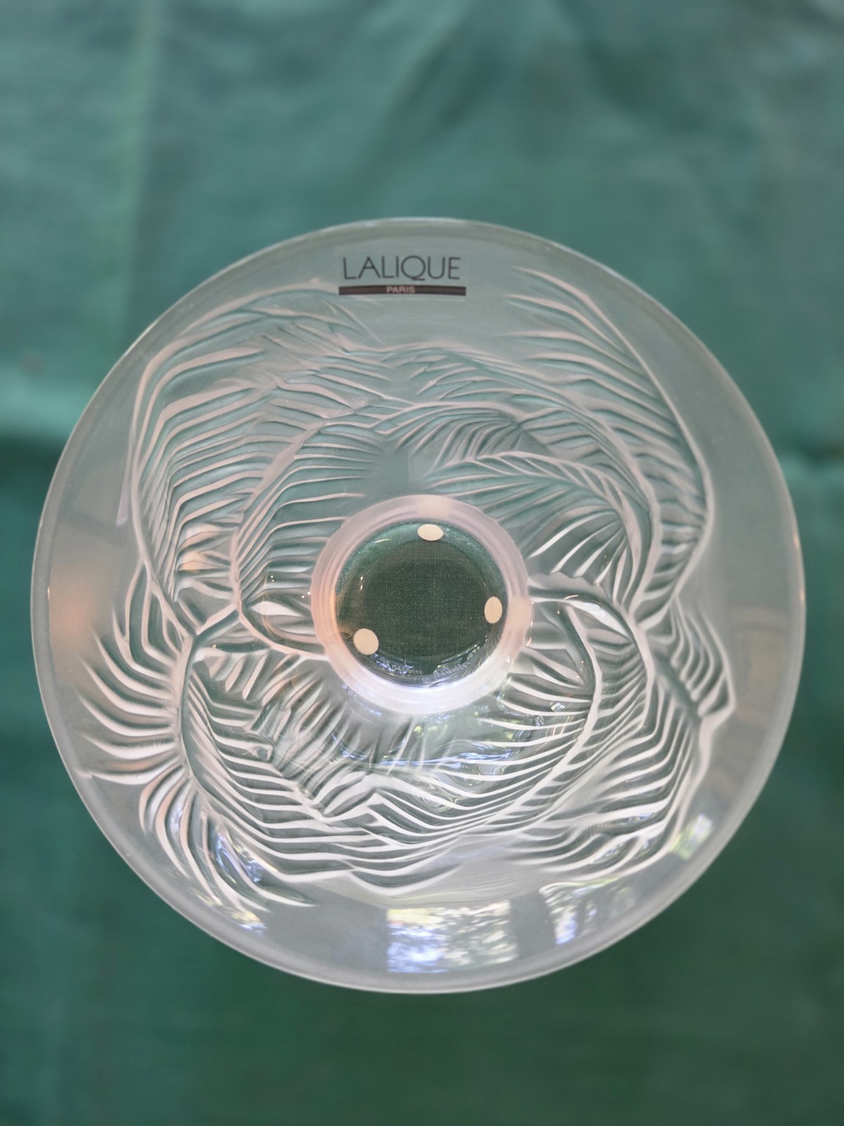 Lalique France Kelapa Crystal Palm Leaf Bowl – MINT In Original Box & Paperwork