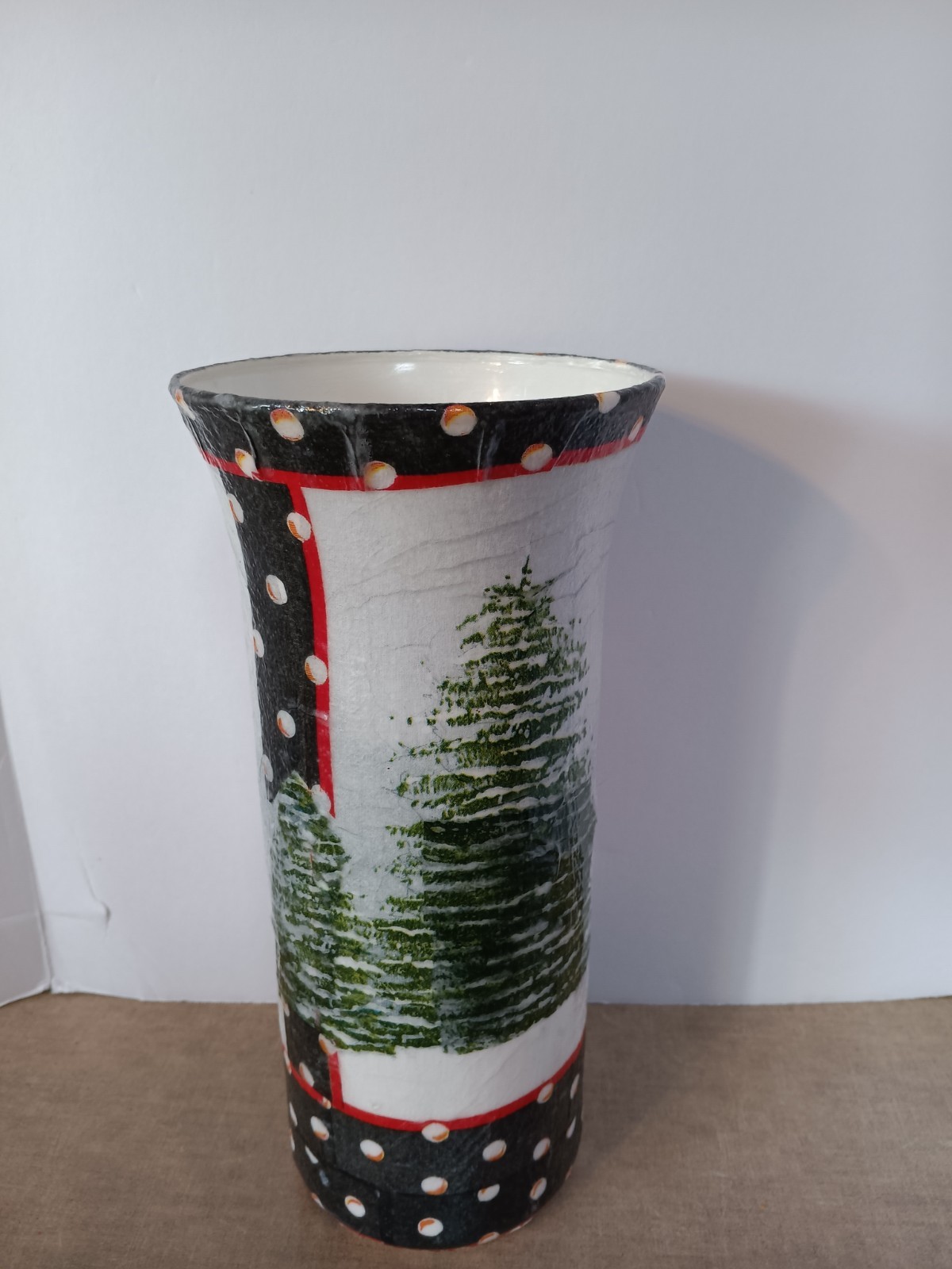 FITS WITH MACKENZIE -CHILD’S SNOWMAN GLASS 9 ” VASE, MADE BY ME