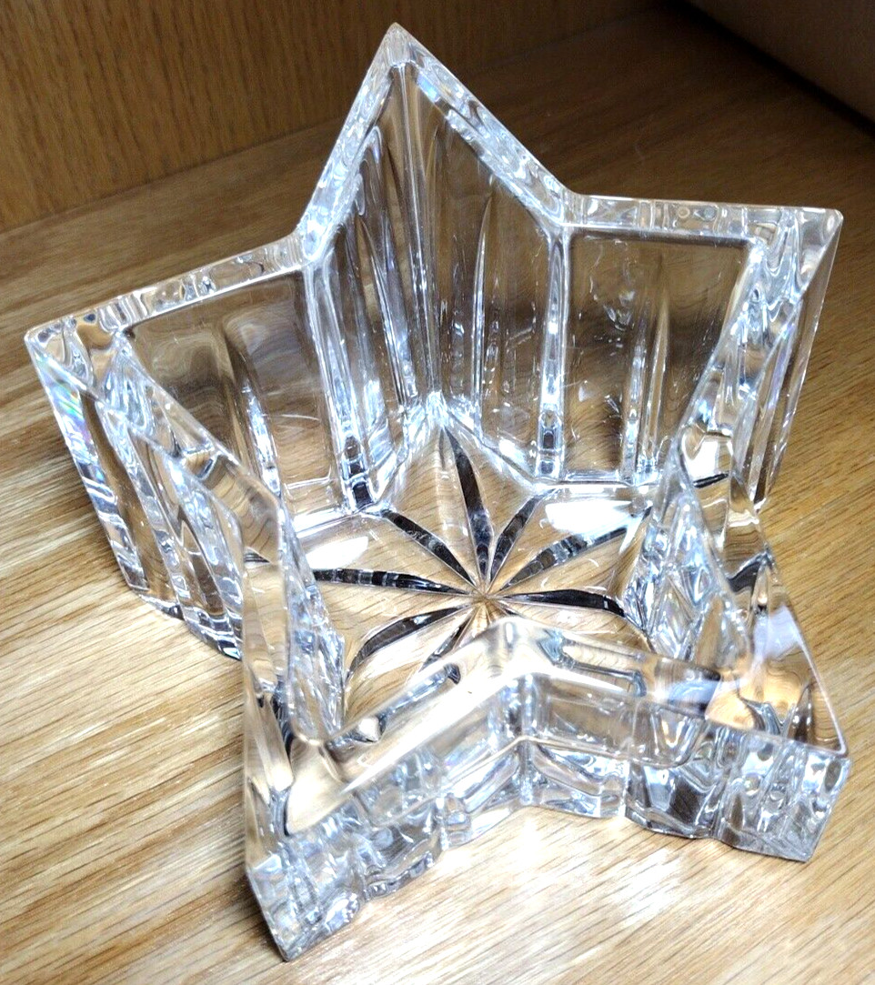Unique Waterford Crystal “Celebrate the Season” Star Votive Candleholder Dish 5″