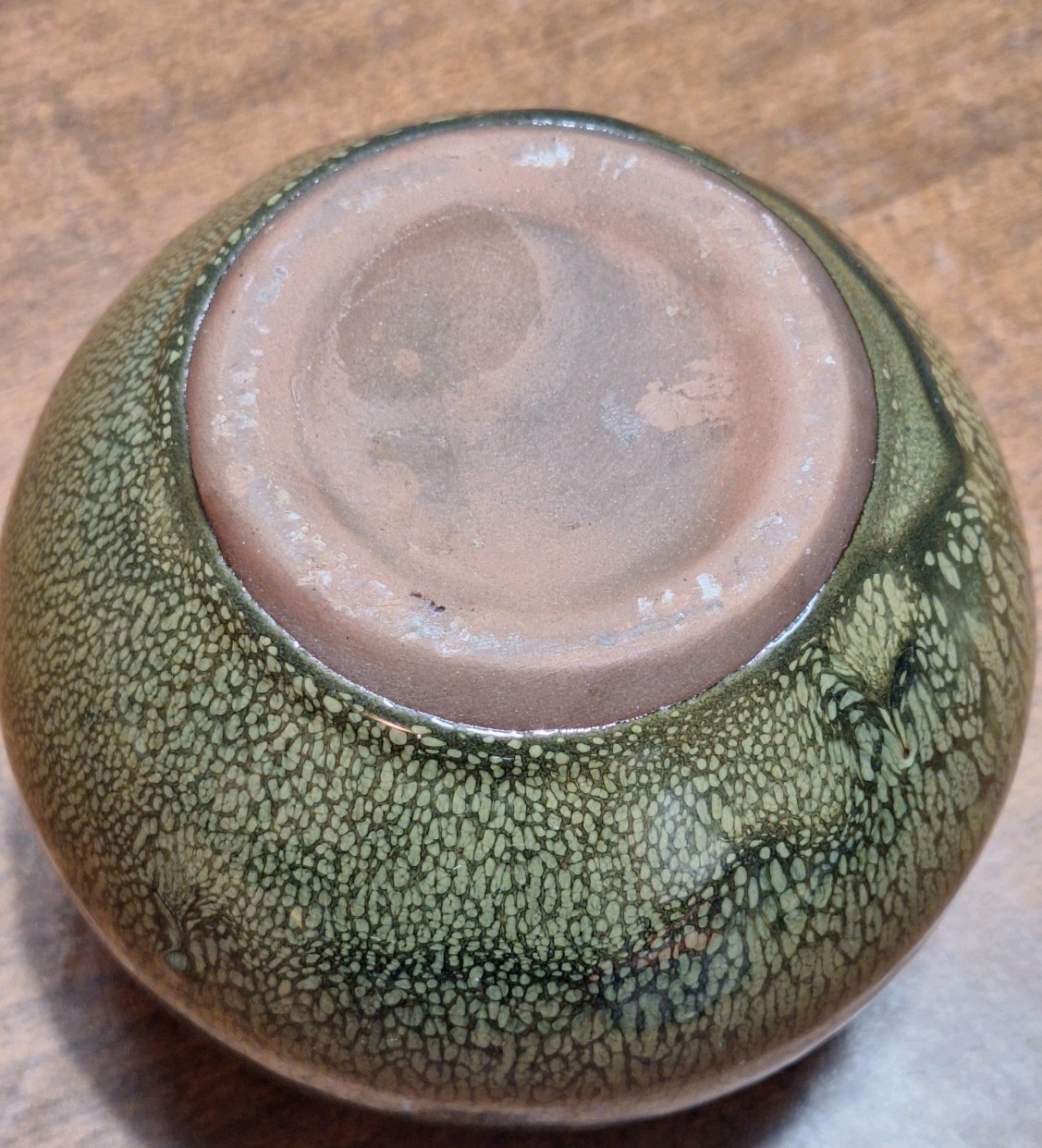 Studio Art Ceramic Blue Green Glossy Drip Glazed 5 Inch Artisan Planter Vase