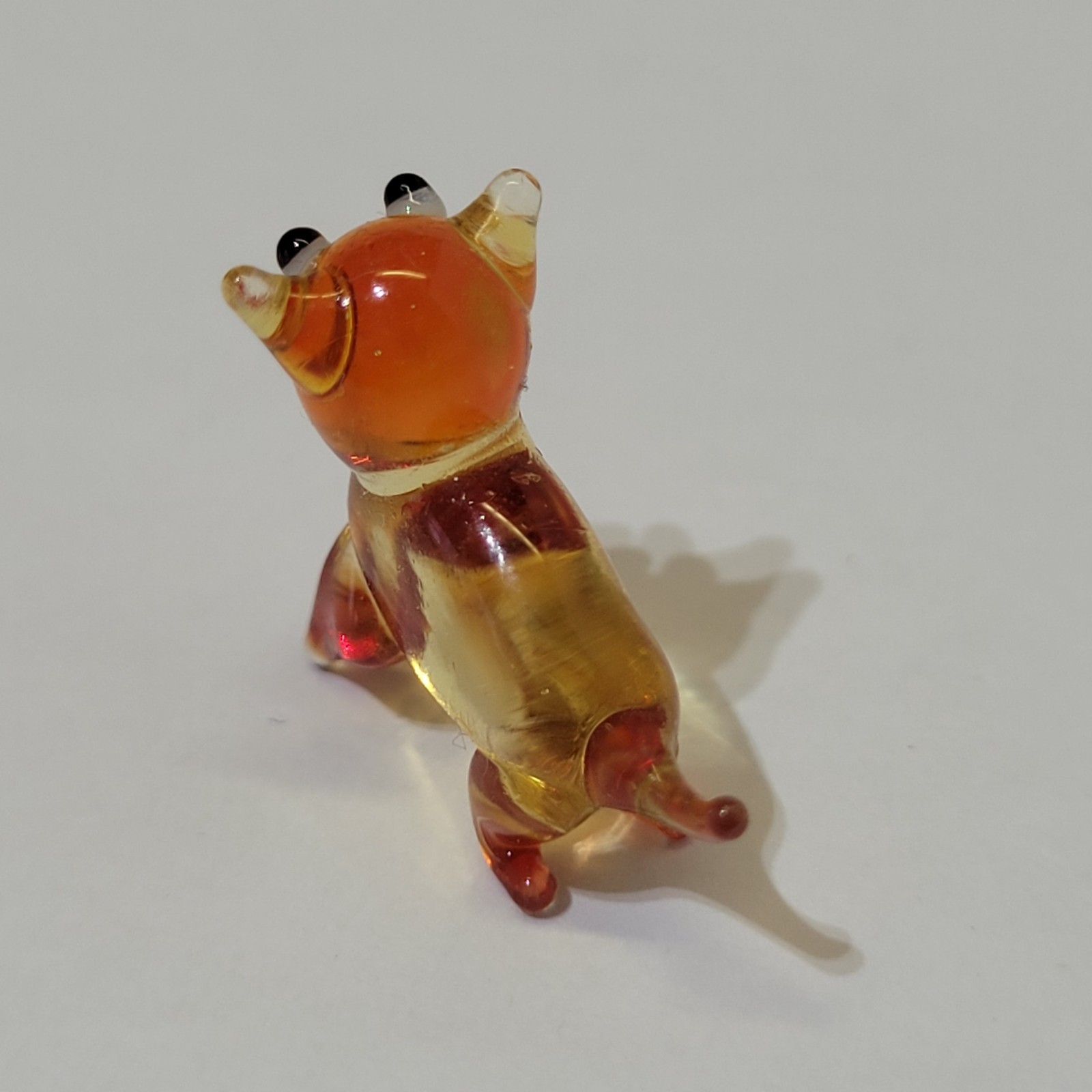 Art Glass Dog Mini 2cm Brown & Black Hand Blown