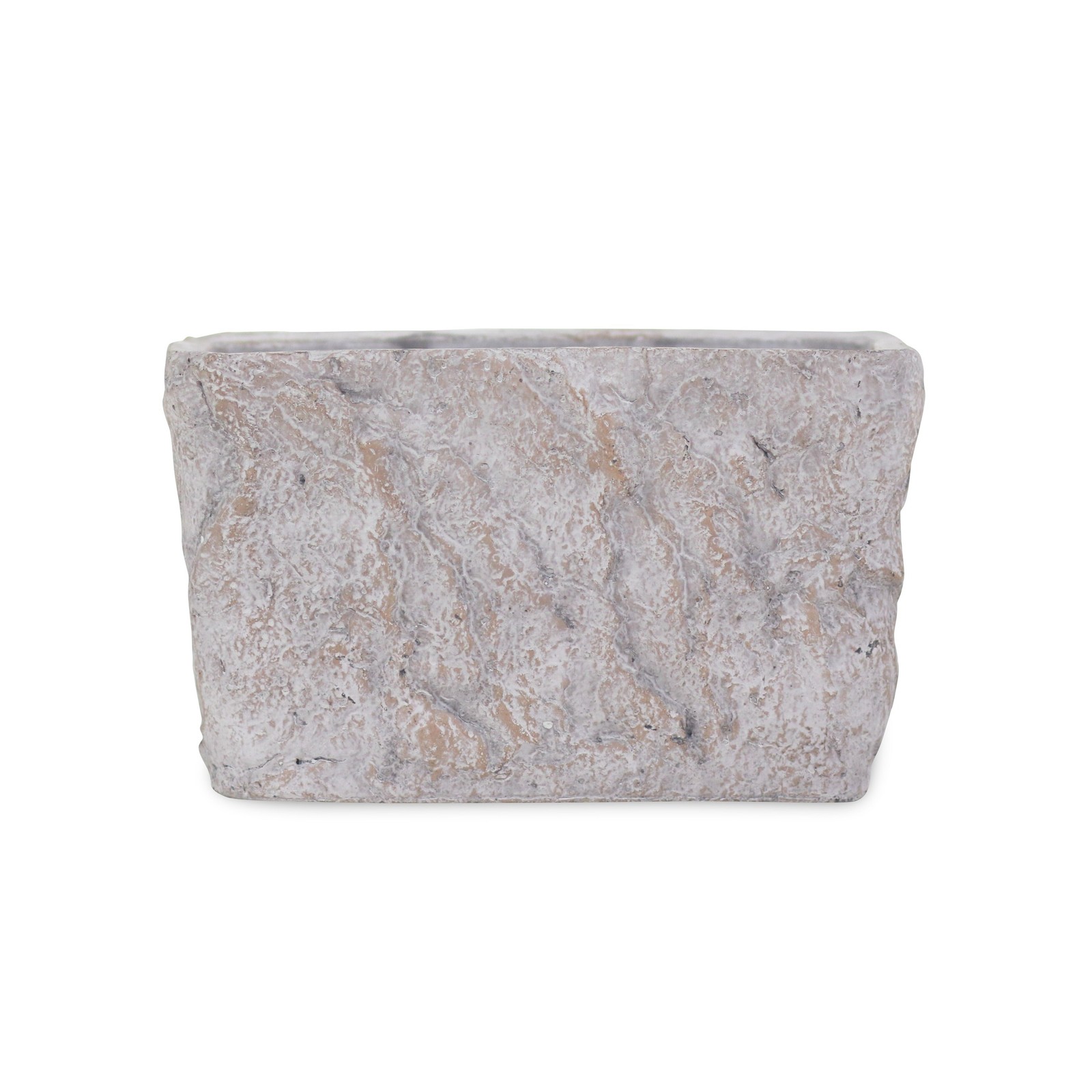 Gray Cement Rectangular Planter
