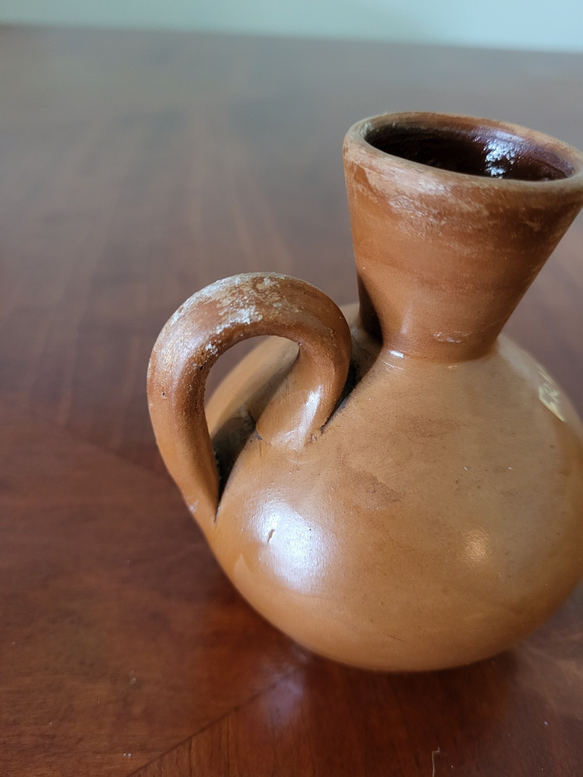 Handmade Pottery Bud Vase With Handle From Frillesas Sweden 4 Inches Tall