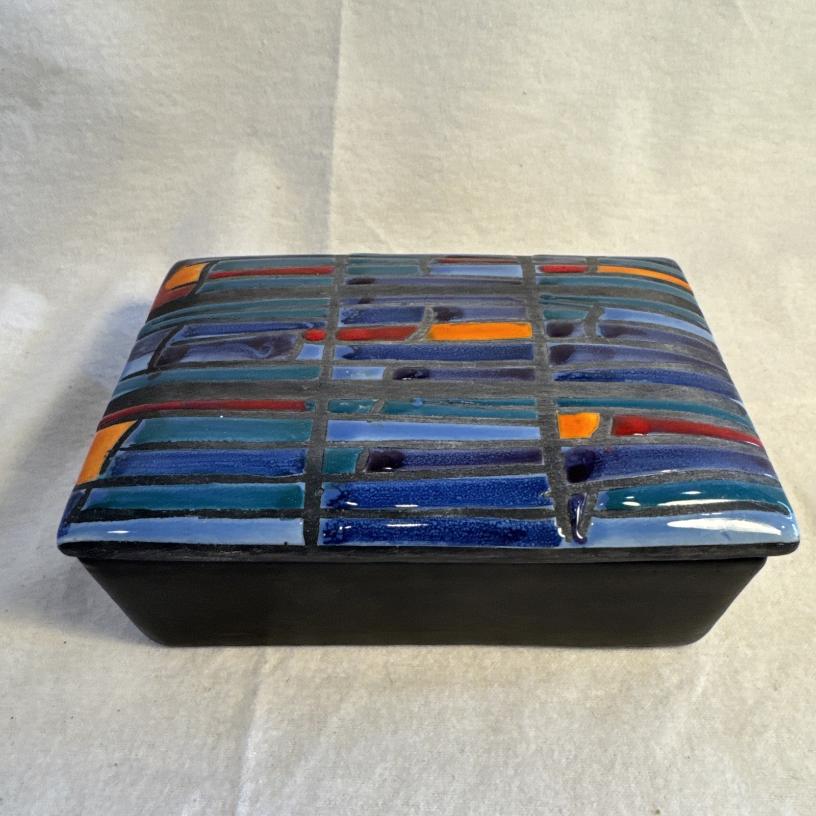 Aldo Londi Bitossi for Rosenthal Netter Pottery Lidded Trinket Keepsake Box MCM