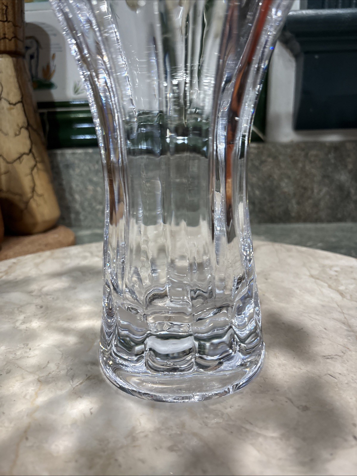 Shannon by Godinger Crystal Arabella Large Flower Vase 10.5” EUC