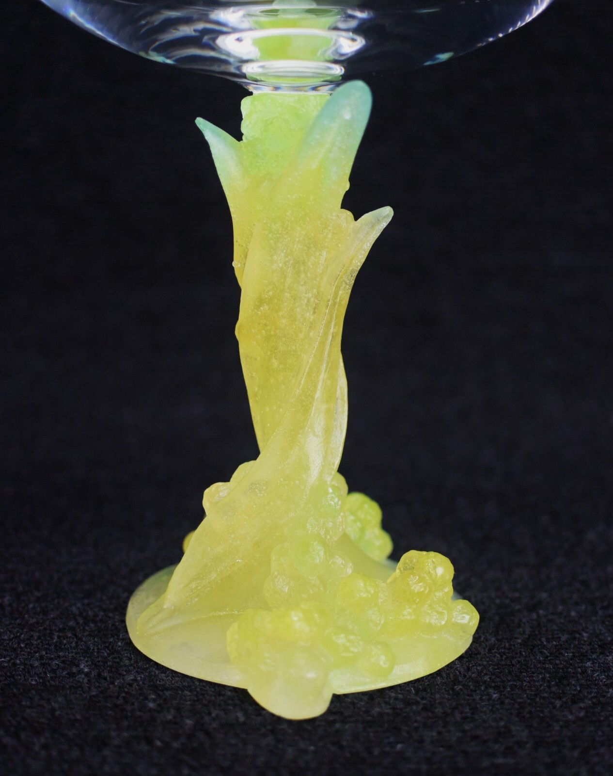 Daum Crystal Compote Pate de Verre Signed Vintage Glass