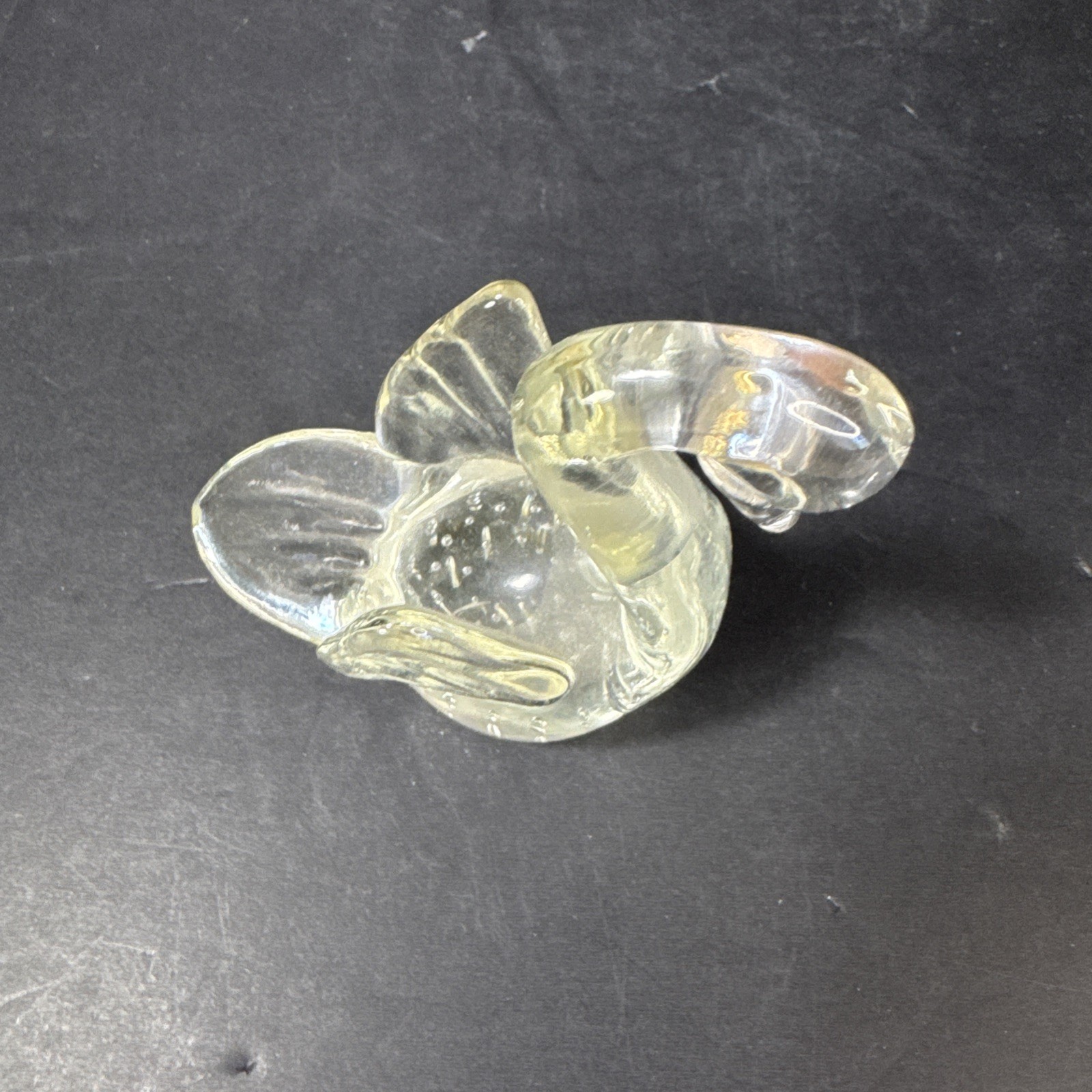 Art Glass Crystal Swan Paperweight Figurine 4.5″ Bullicante Bubbles