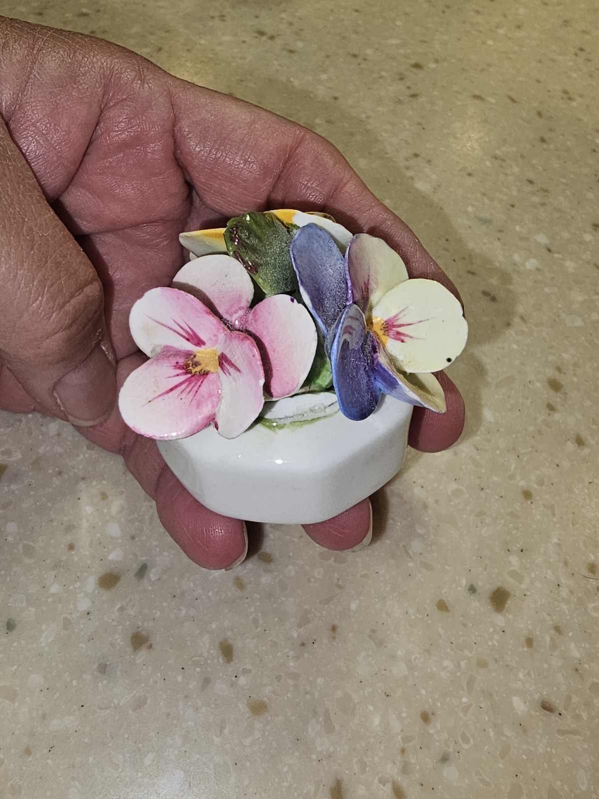 Vintage Aynsley England Fine Bone China Pansy Flower Bouquet Figurine – AS IS