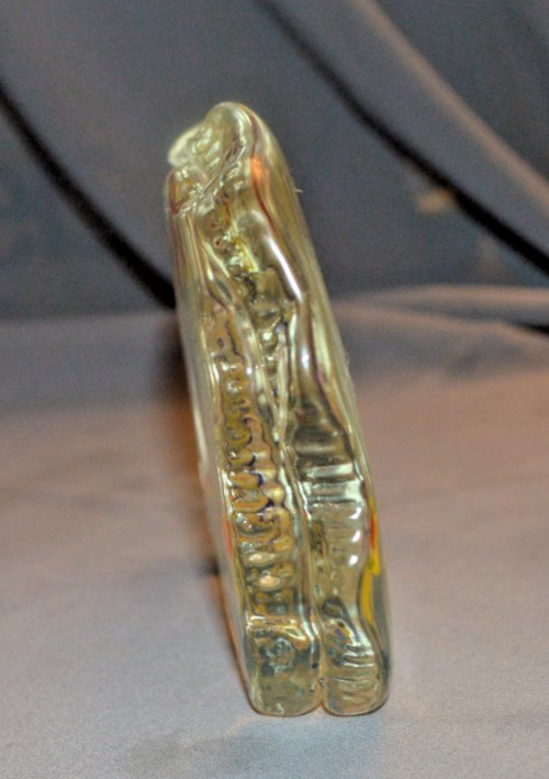 Paperweight Art Fused Glass Underwater Fish Scene Approx. 4″ x 1″ x 4″ Tall