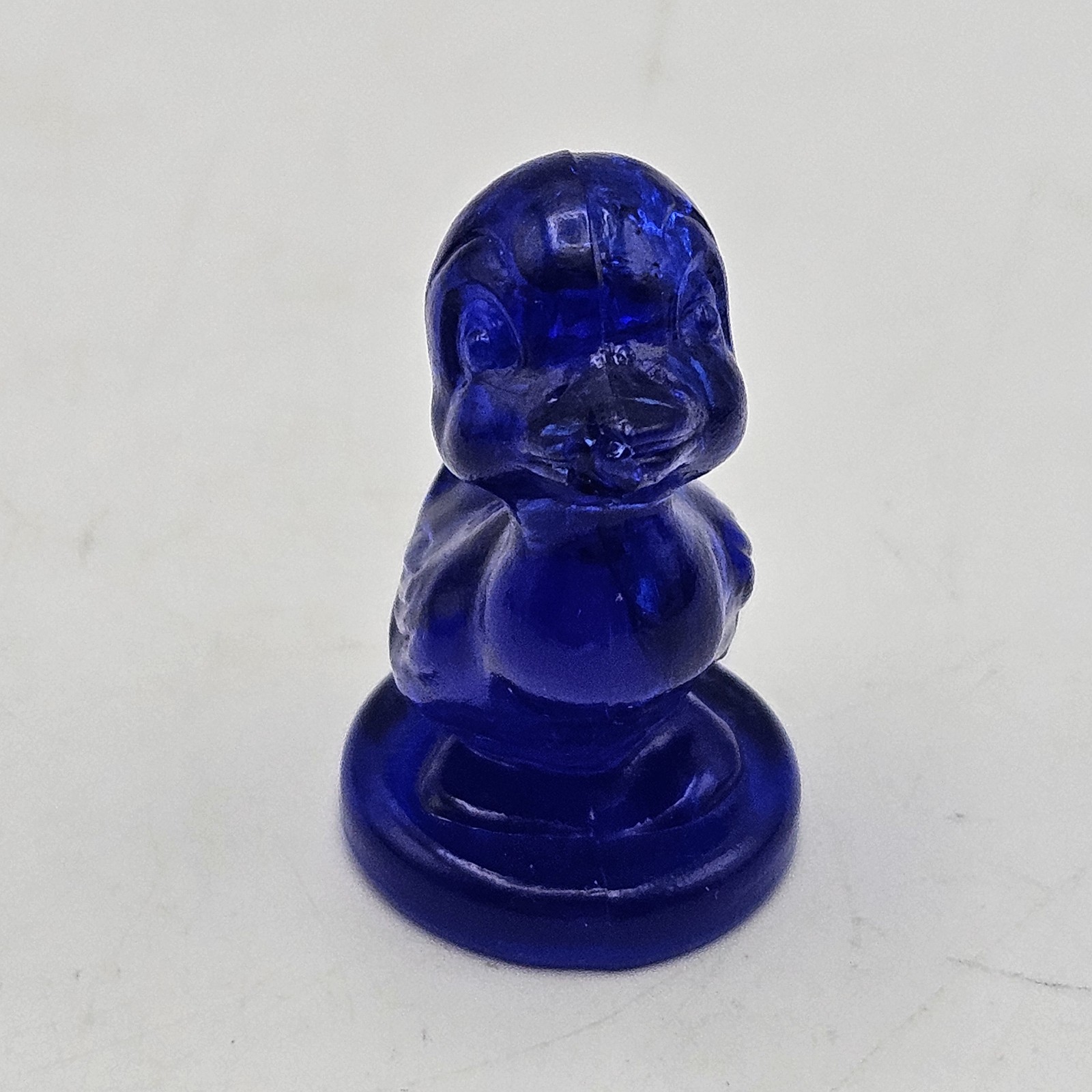 Boyds Glass ~ Debbie Duck Duckling ~ Cobalt Blue ~ Chip On Beak