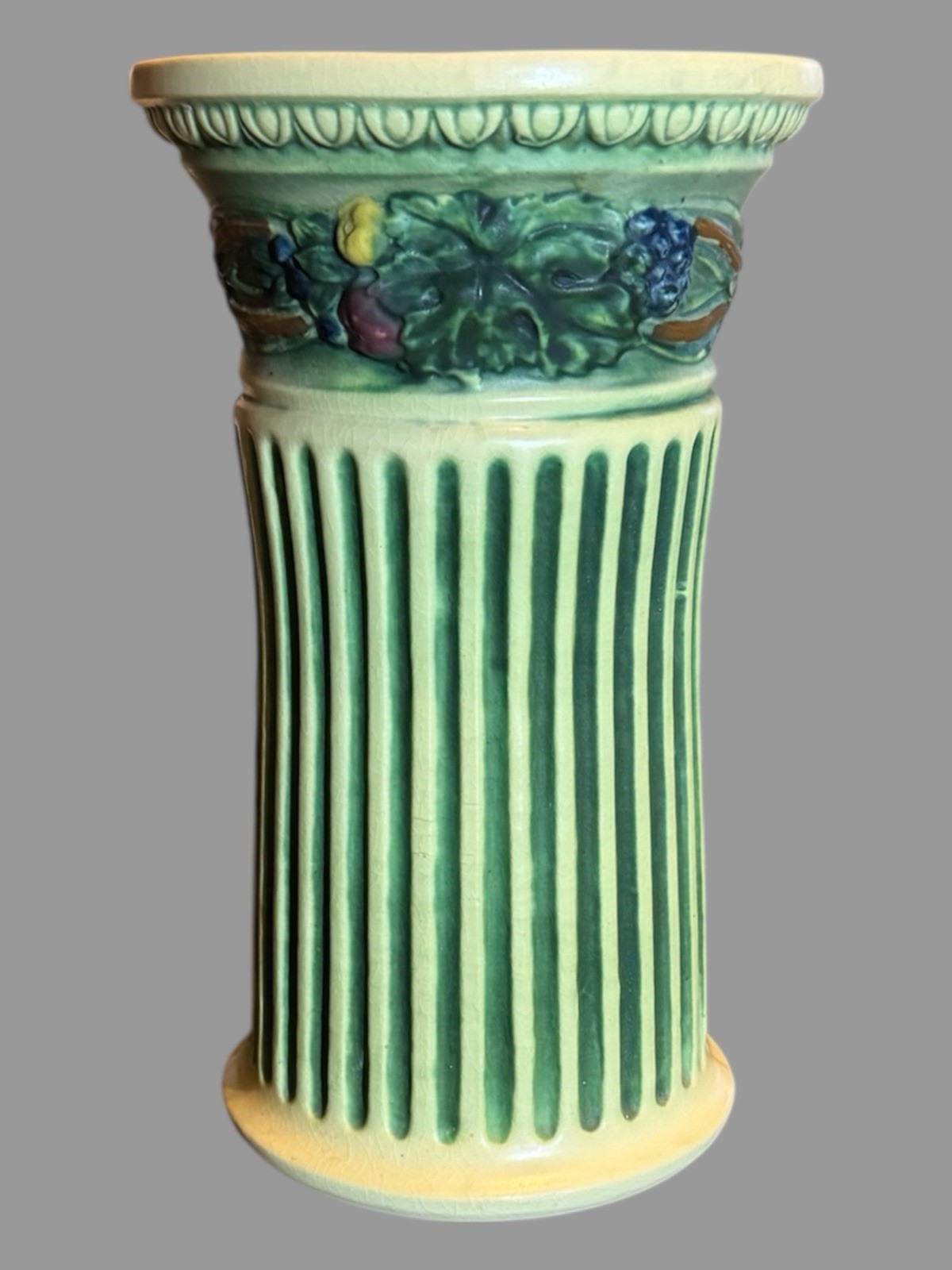 Vintage 12″ Roseville Art Pottery Corinthian Vase D