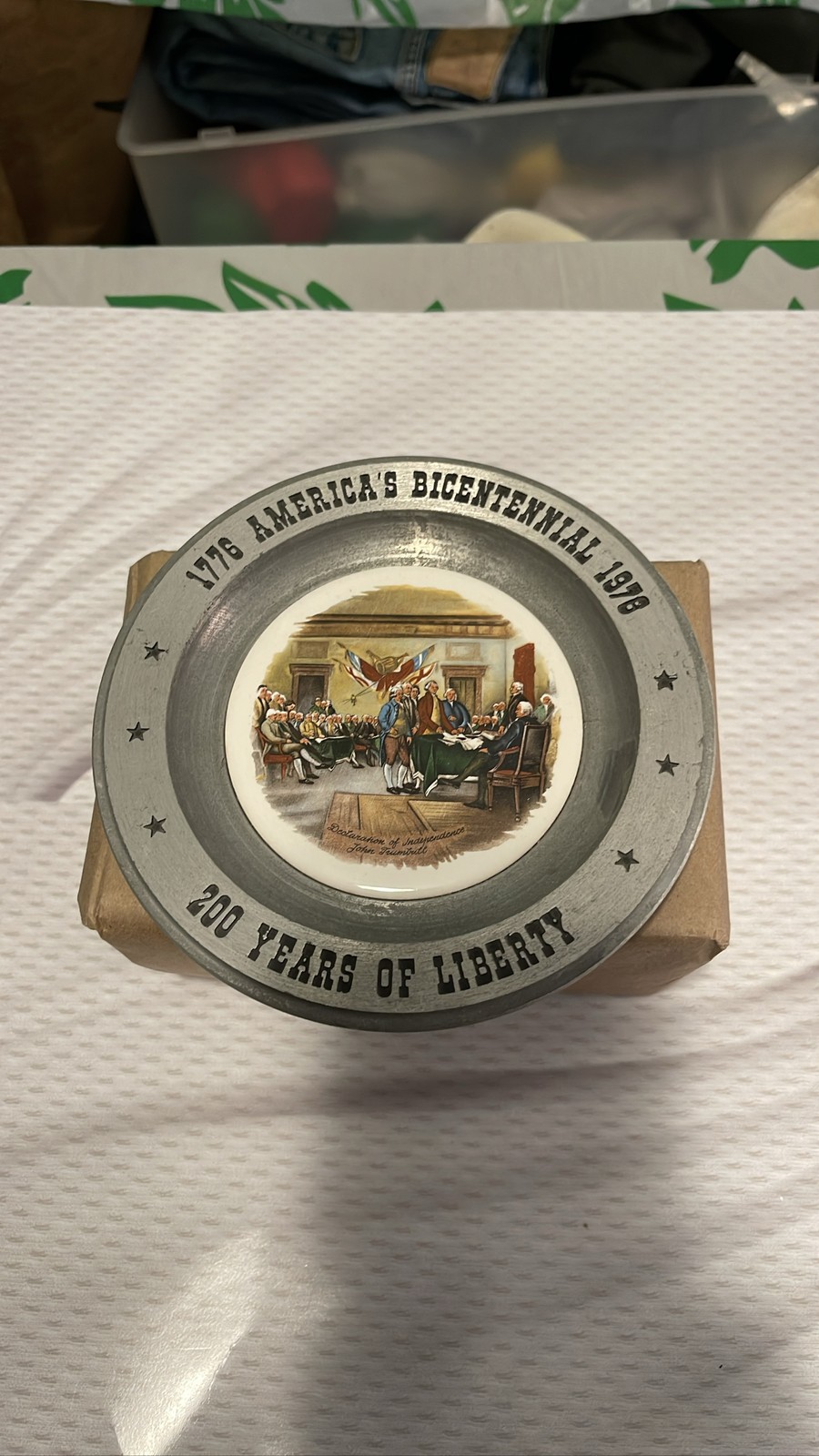 1776-1976 Bicentennial Pewter Plate Declaration of Independence