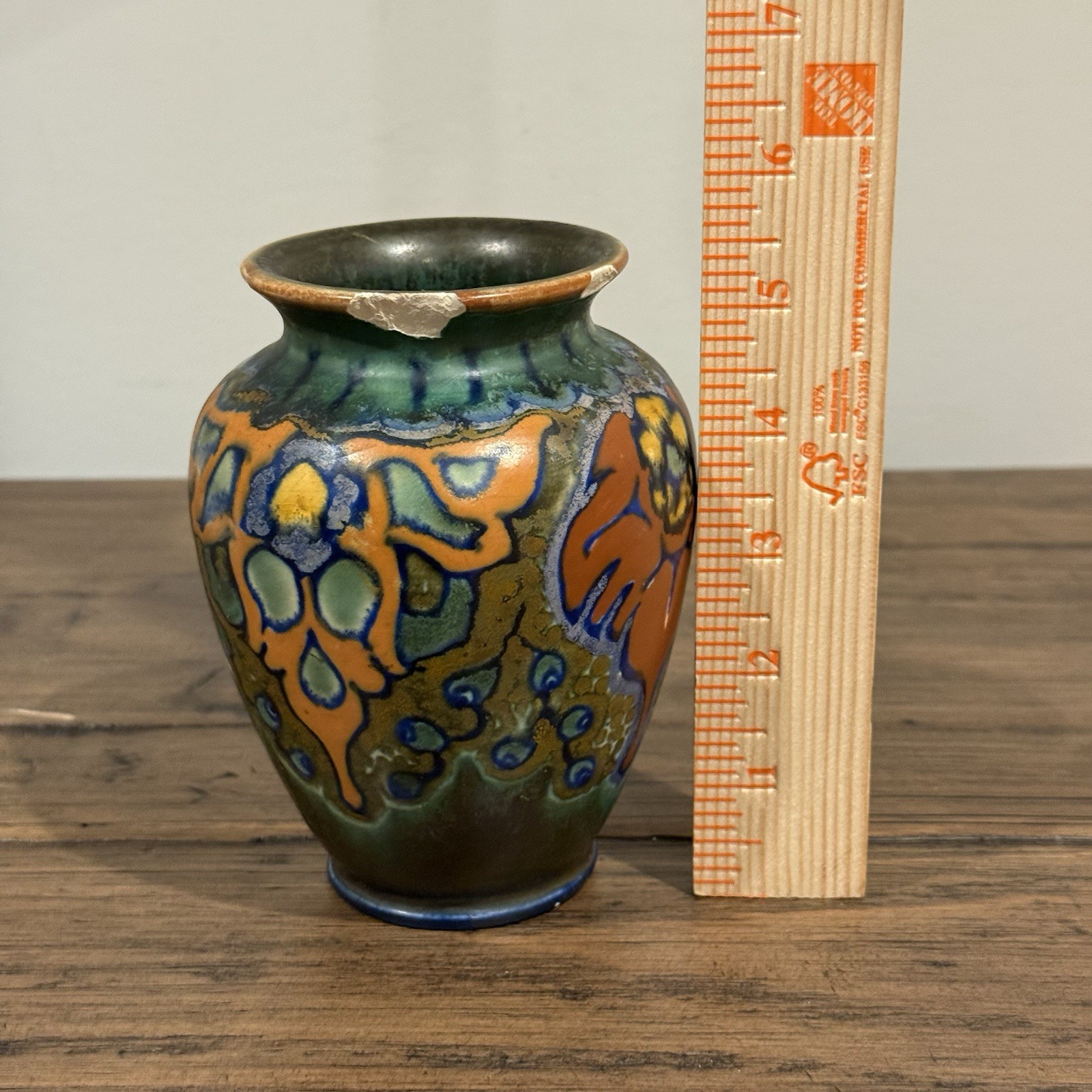 Gouda Holland 562 “Francis” Art Pottery Vase Hand Painted Dutch Deco c.1920s