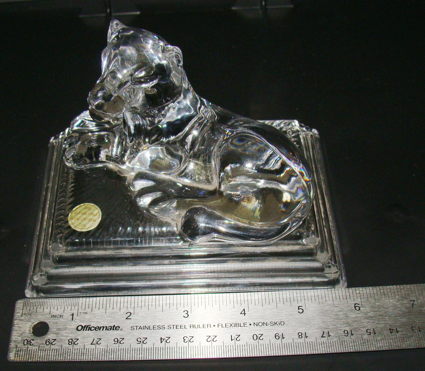 Rare Bleikristall Germany 24% Lead Crystal Lioness Puma Jaguar Figurine 6″ x 4″