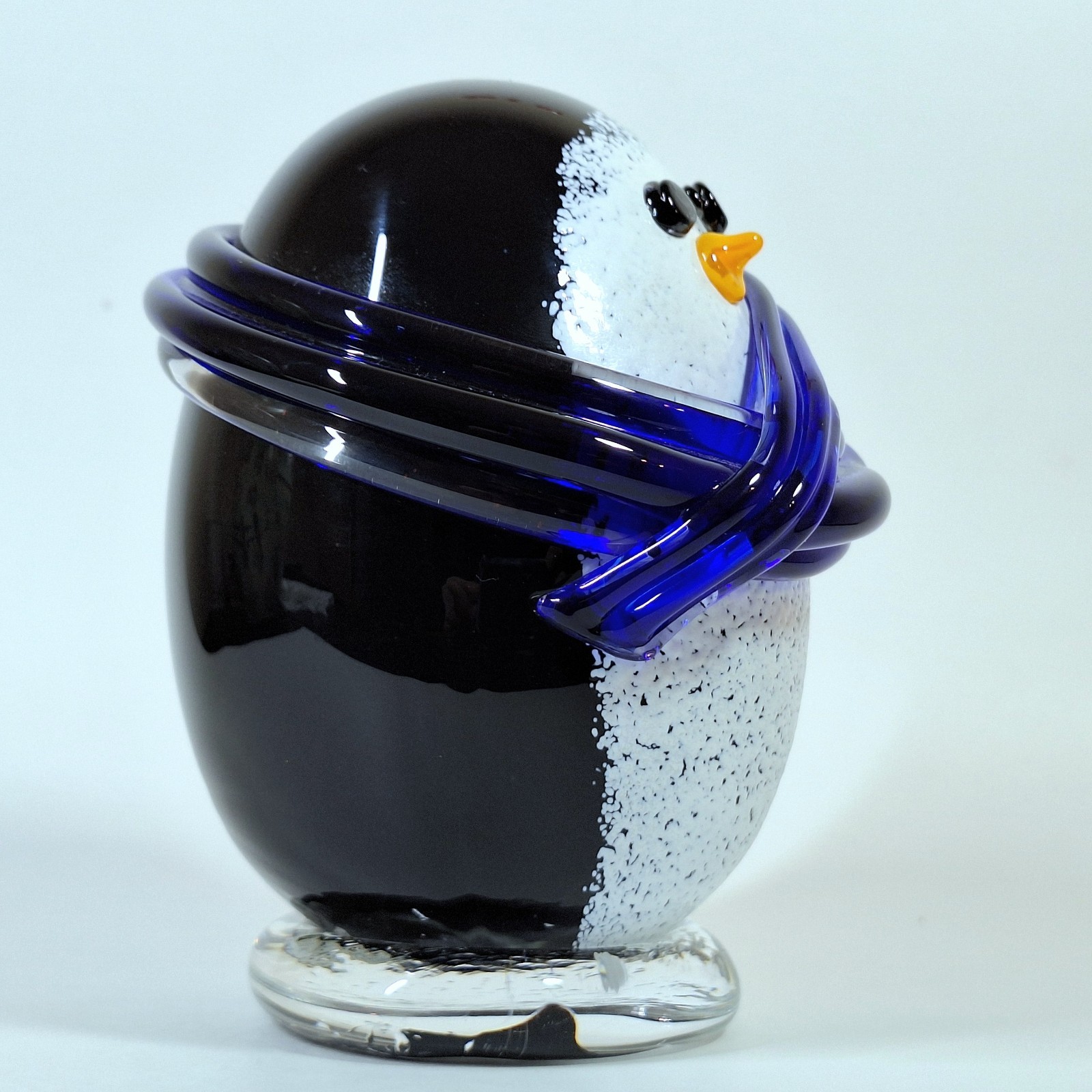 Joe Hobbs Handblown Art Glass Penguin Cute Animal Figure 5.5″ FREE SHIPPING
