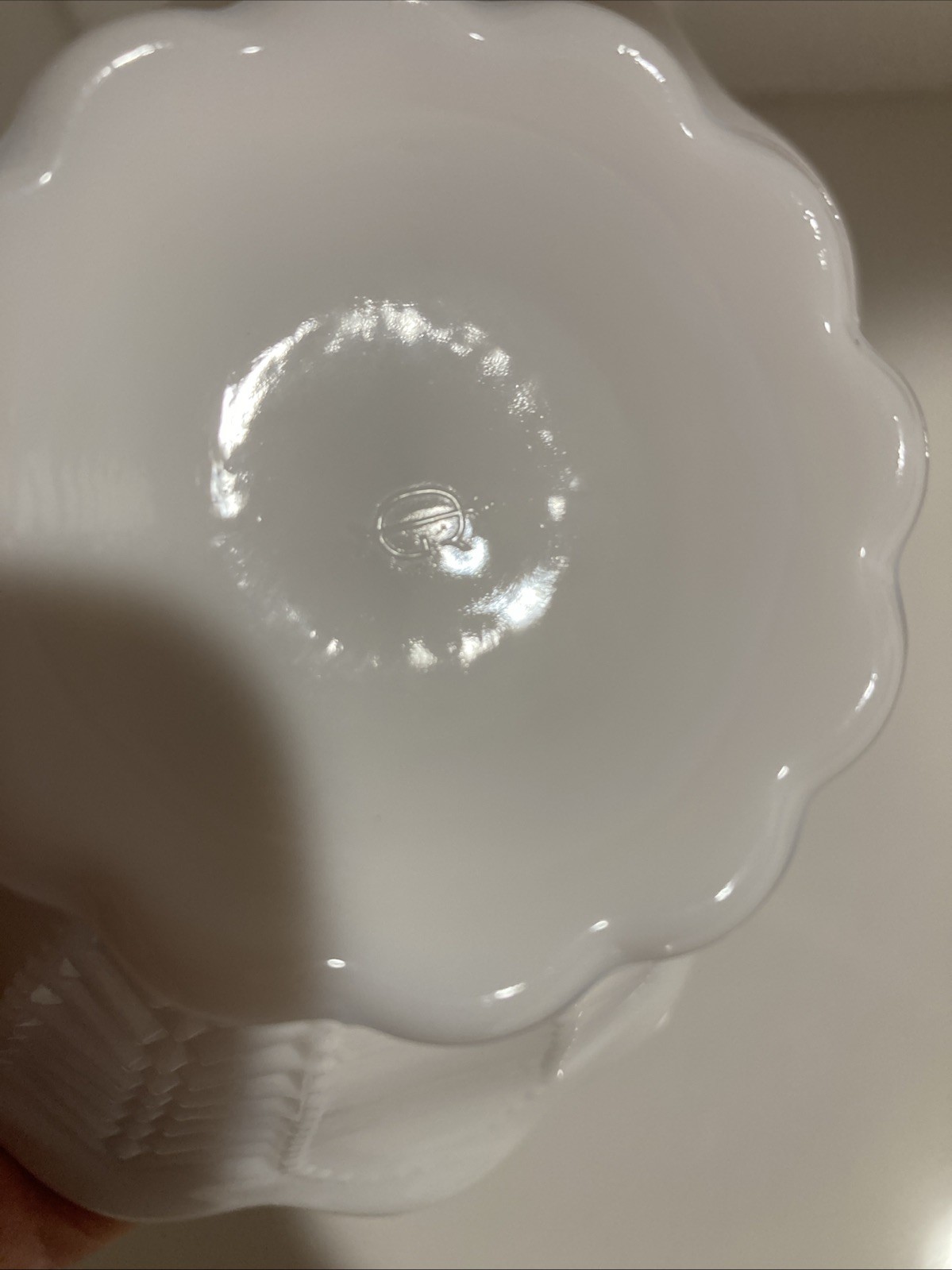 Vintage Imperial White Milk Glass Farmhouse Candy Dish Basket