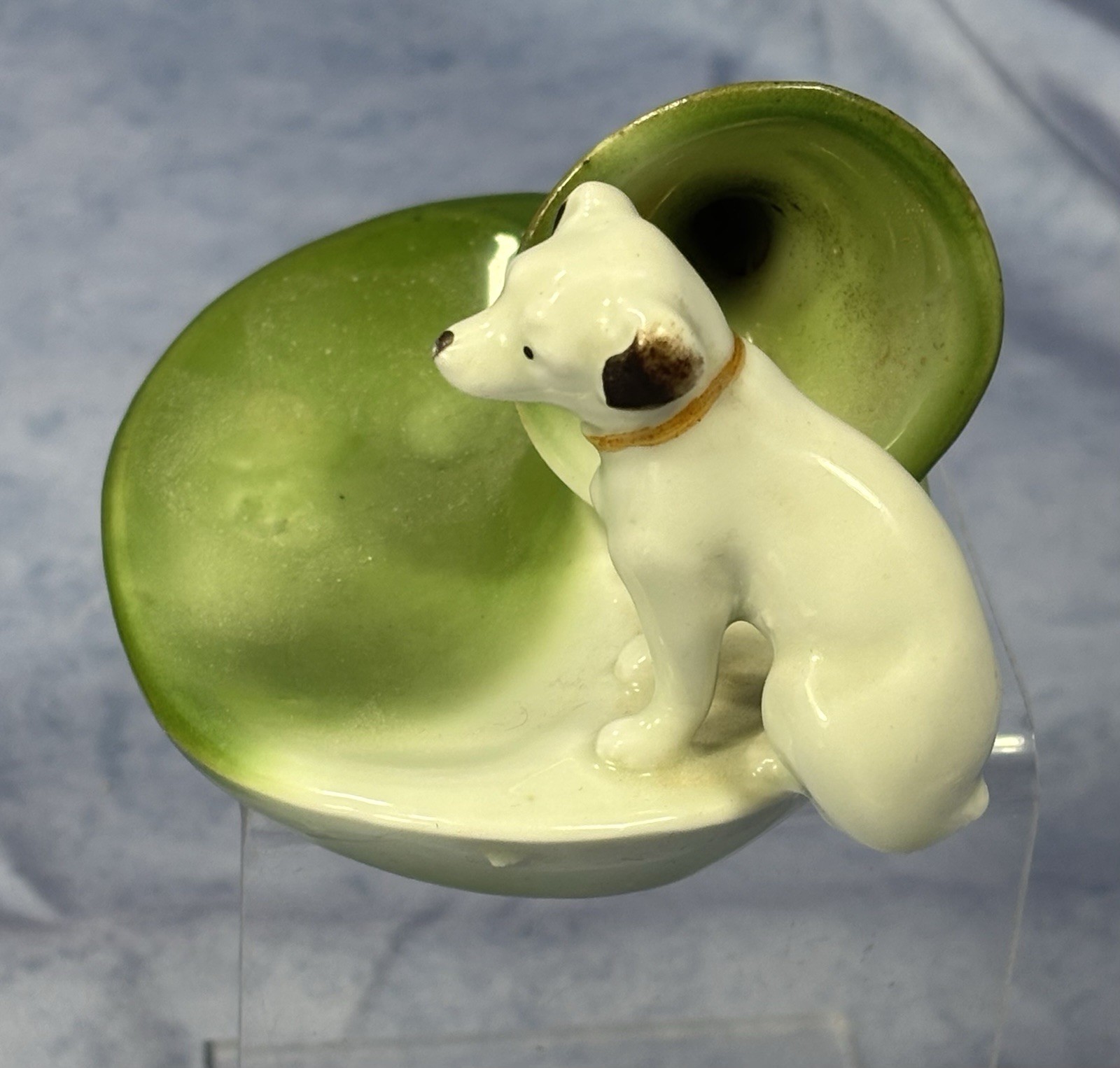 Antique German RCA Nipper Dog Gramophone Porcelain Trinket Tray