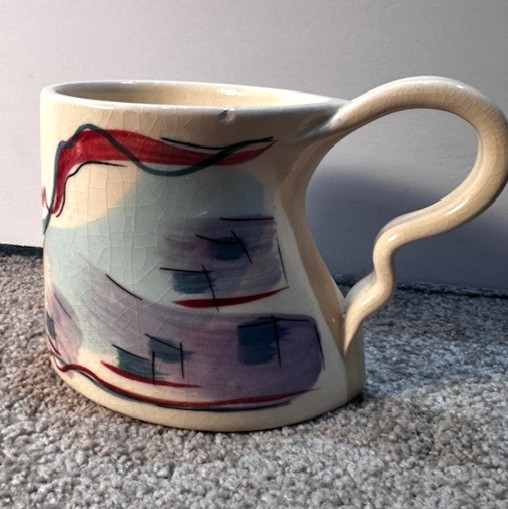 Eric Chuy Boos Art Pottery coffee cup mug Signed southwestern