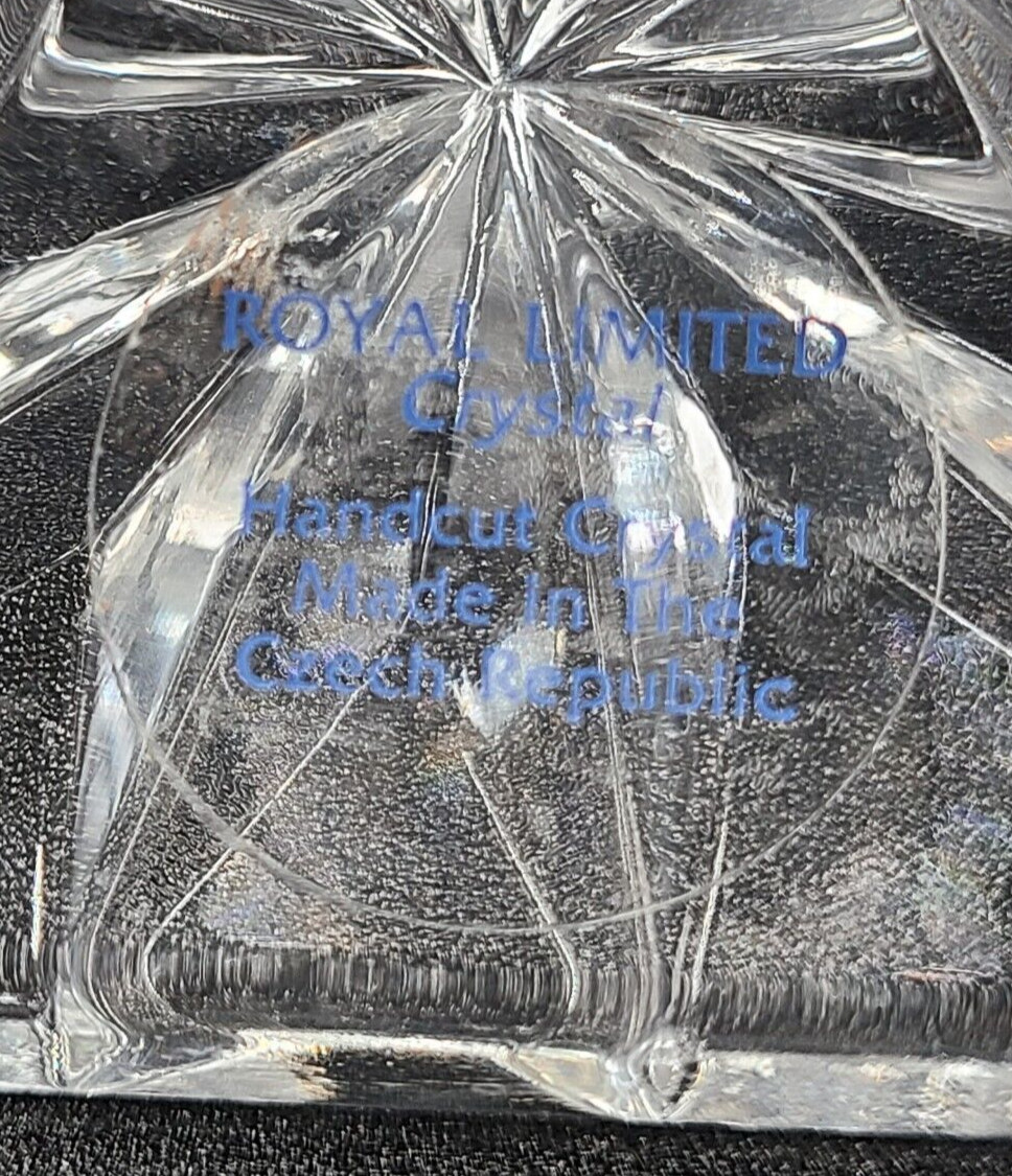 Royal Limited Handcut Crystal Czech Set of 3 Tiered Candlestick Holders