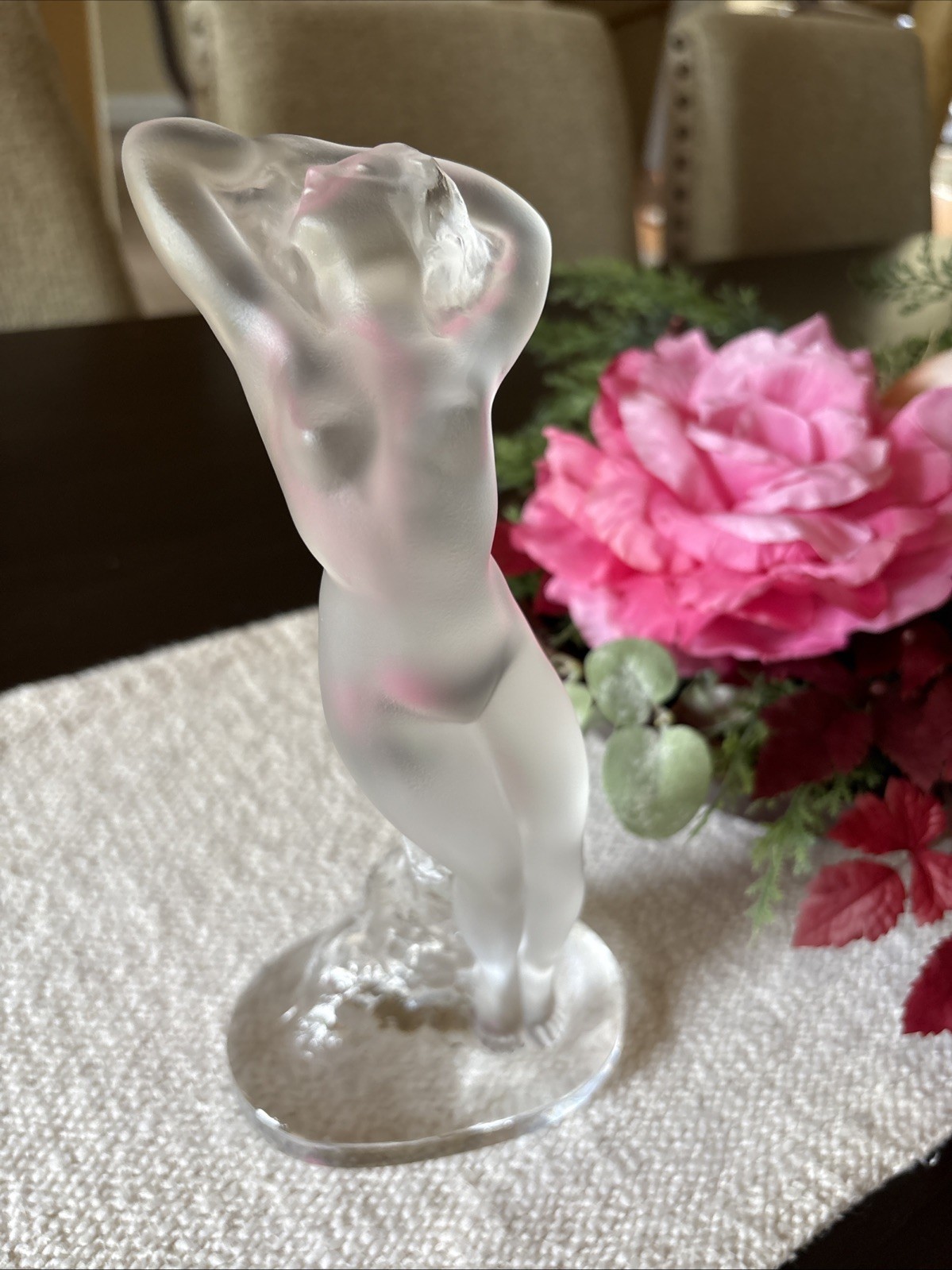 Lalique Nude Dancer Crystal Glass Figurine of Woman (“Danseuse) France-MINT