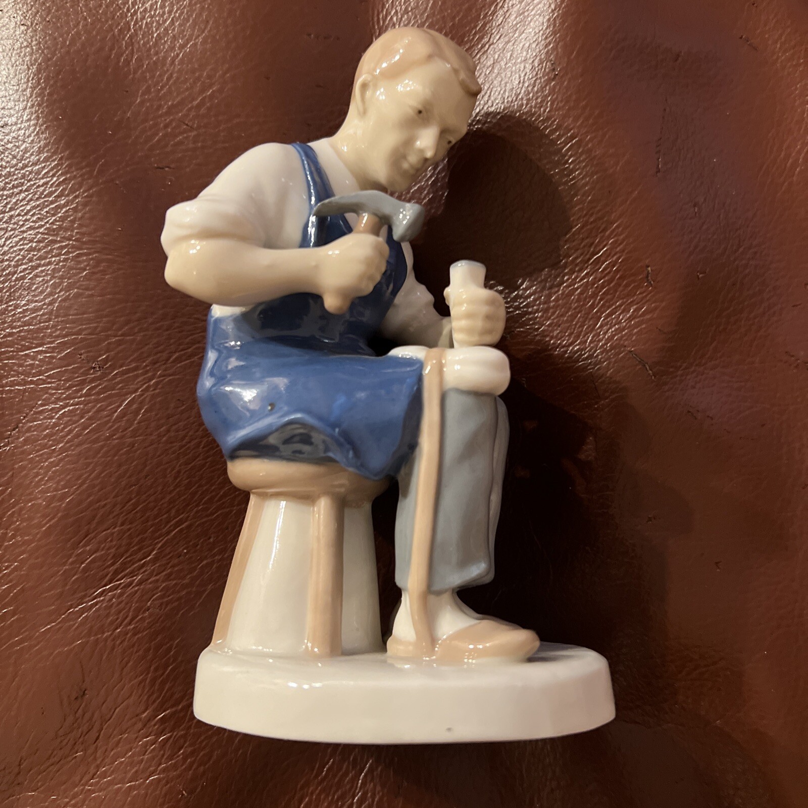 Grafenthal German Hand Painted Porcelain Shoemaker Cobbler 6” Figurine Signed