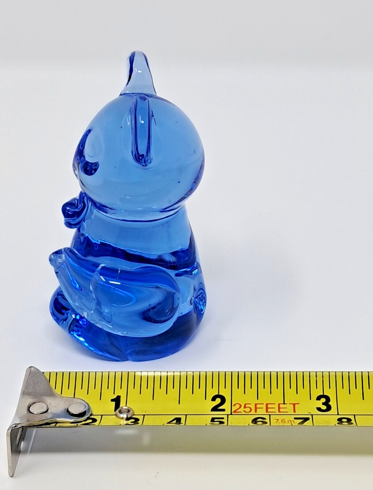 Blue Art Glass Bear Figurine 3″ tall US Commemorative Fine Art Gallery