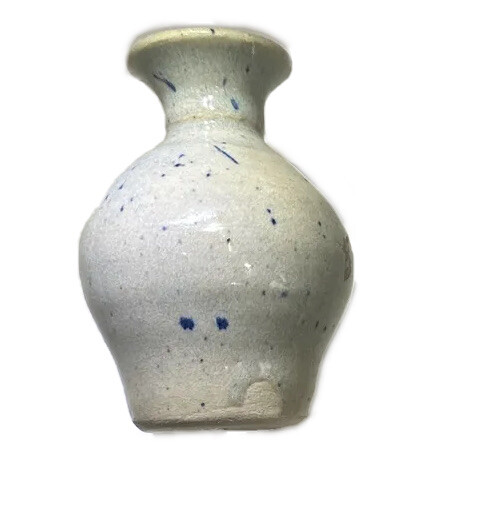 Bud Vase Artist Signed Speckled Home Mid Century Modern Decor 4.5″