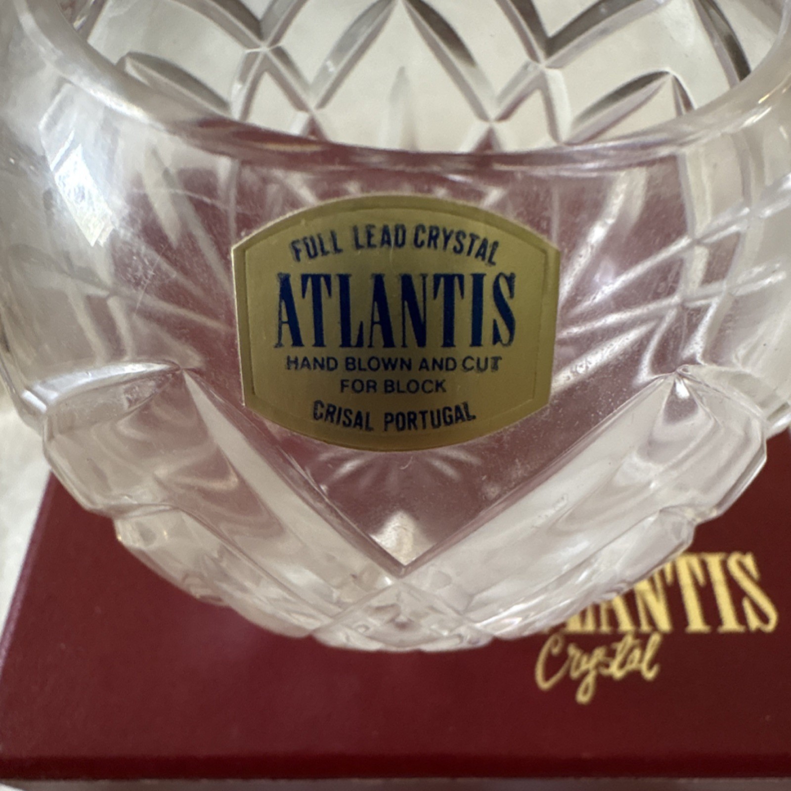 Atlantis Crystal Hand Cut Glass Bowl , Portugal