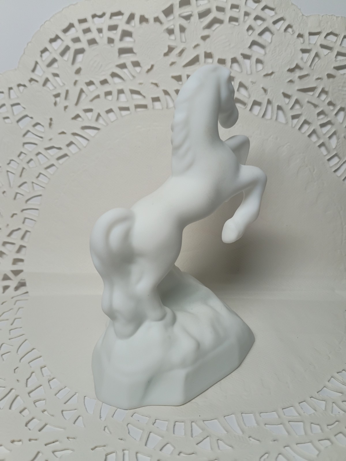 Custom OOAK Mosser White Milk Satin Glass Fenton Unicorn Mould Horse By JS 2026