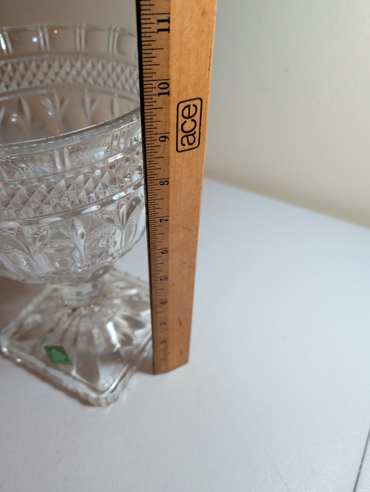 VTG GODINGER SHANNON 24% LEAD CRYSTAL HEAVY PEDESTAL COMPOTE BOWL VASE 9.5″