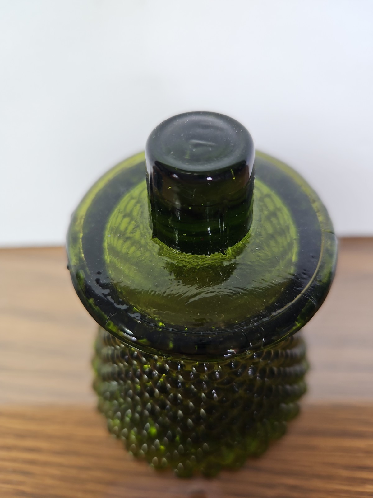 Vintage Olive Green Hobnob Peg Votive Glass Candle Holder ☆MINT☆ Homco??