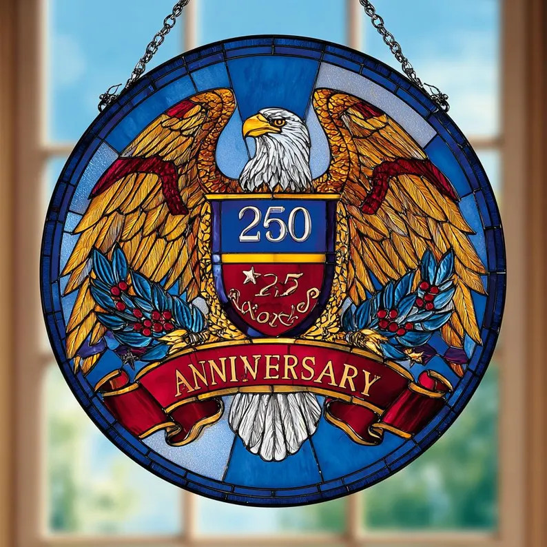 American Patriotic Freedom Suncatcher Glass