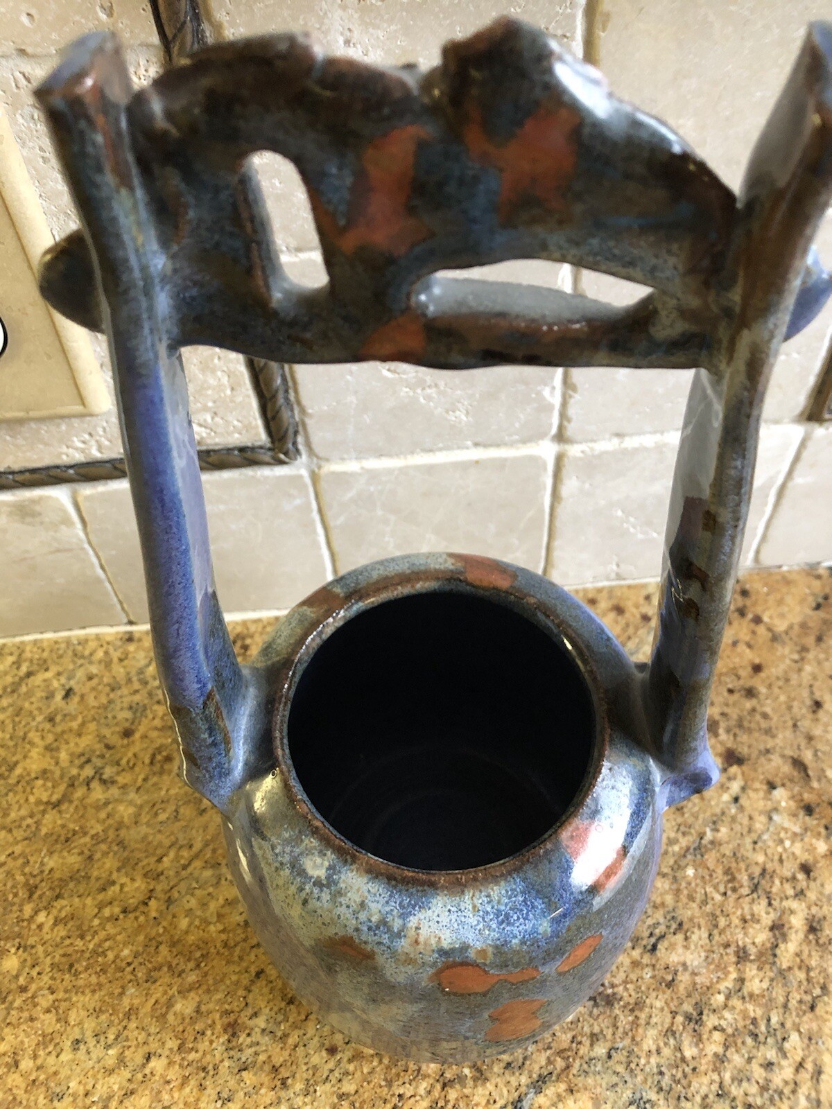 Wishing Well – Wishon Harrell Signed Pottery / Basket Blues – Muncie,Indiana
