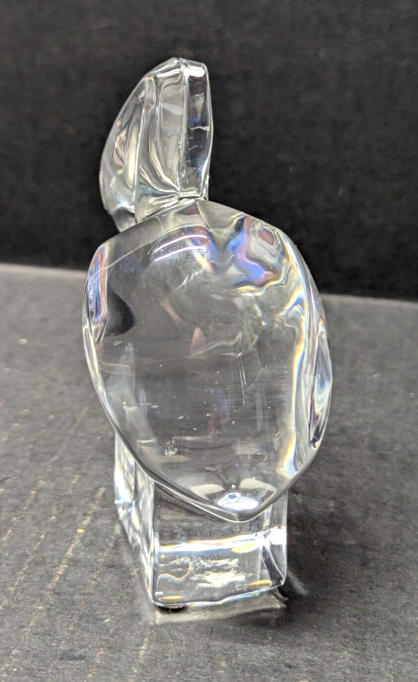 Orrefors Sweden Crystal Pelican Artist Signed Figurine 4.25″H x 4.5″L x 2.25″W